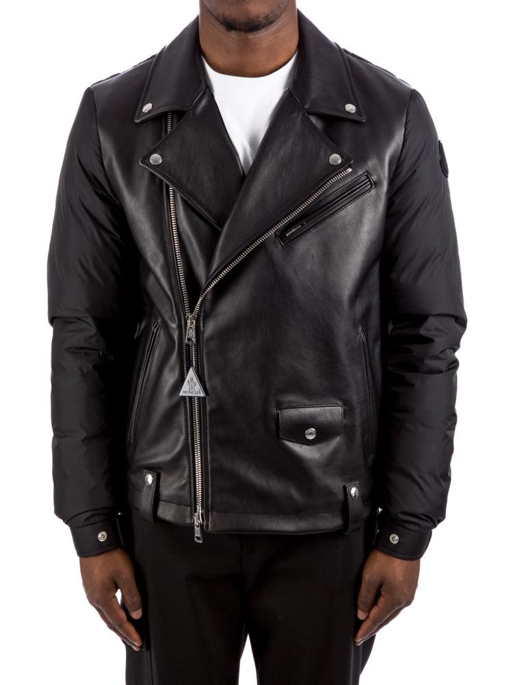 Moncler *NEW* $6K LEATHER/DOWN PAVOT BIKER PUFFER JACKET Size US M / EU 48-50 / 2 - 9 Thumbnail