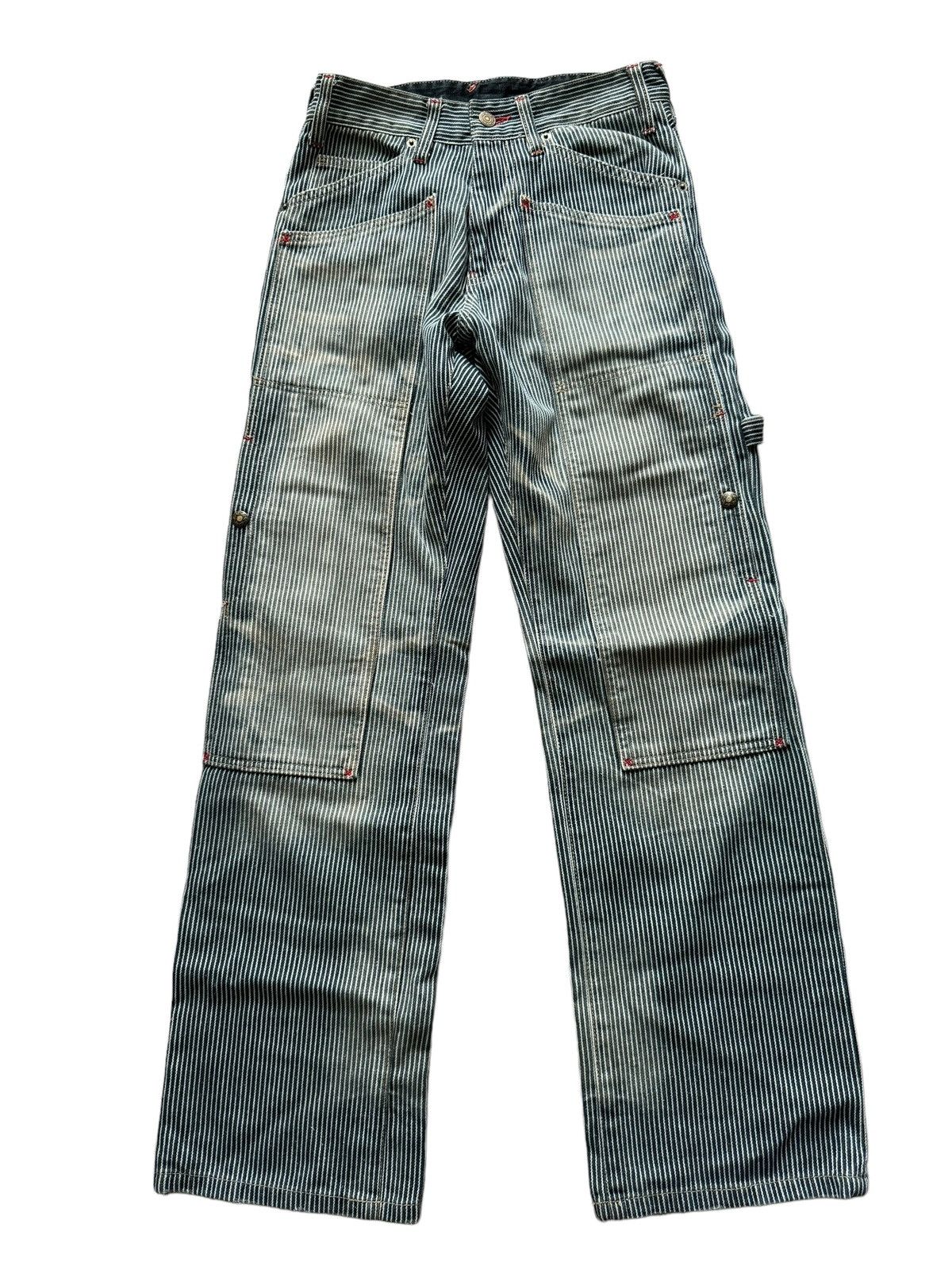 PPFM PPFM DOUBLE KNEE MULTI POCKET WORKWEAR HICKORY STRIPE PANTS Size US 28 / EU 44 - 1 Thumbnail