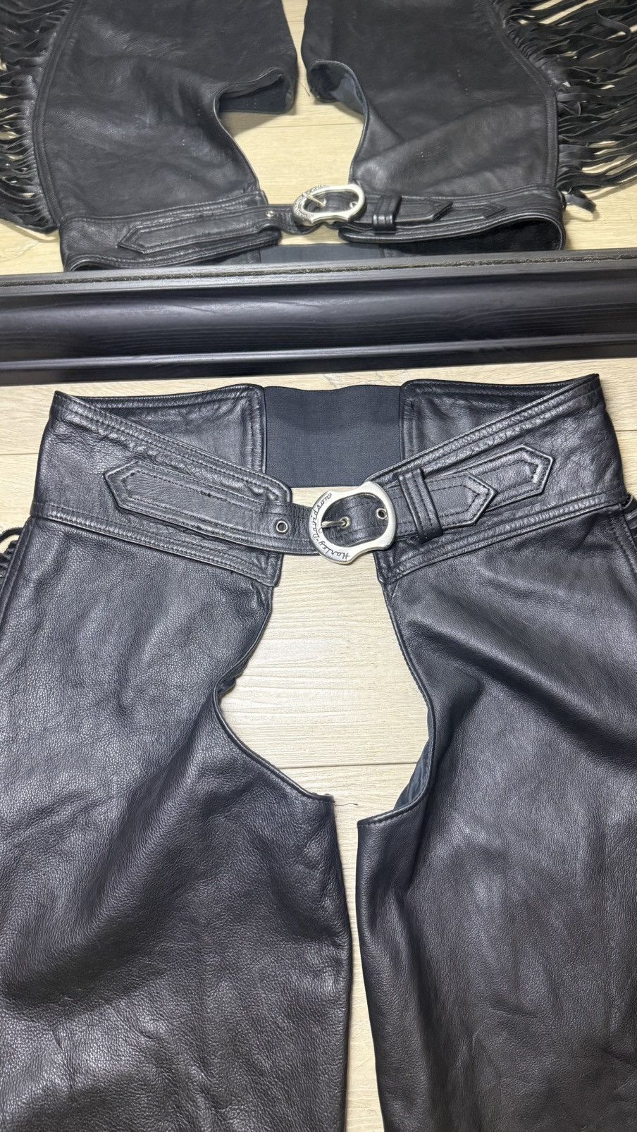 Harley Davidson Vintage 1990s Harley Davidson Black Leather Chaps Size 30" / US 8 / IT 44 - 5 Thumbnail