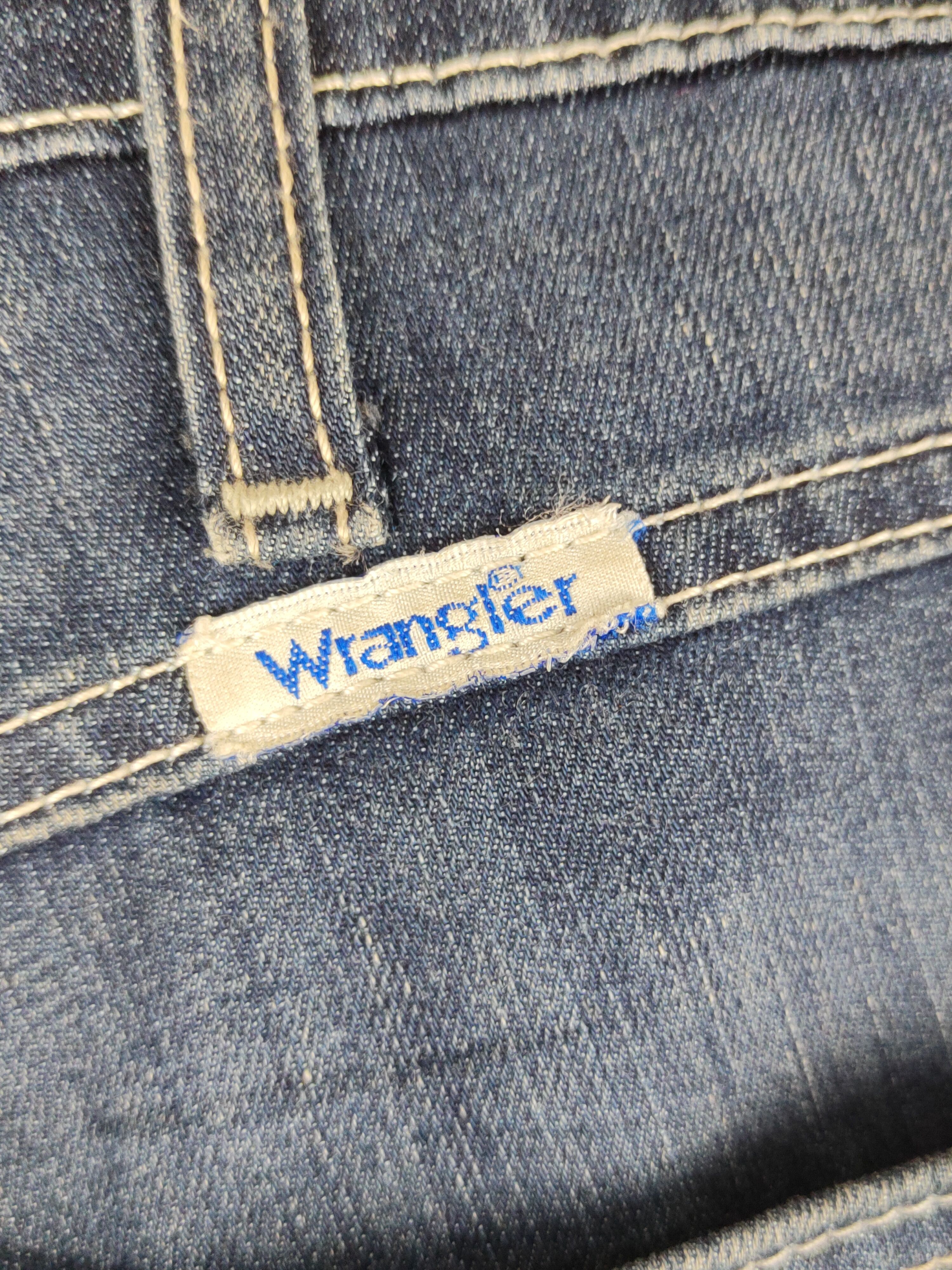 Japanese Brand Wrangler Dark Blue Distressed Ripped Jeans #S1663 Size US 34 / EU 50 - 8 Thumbnail