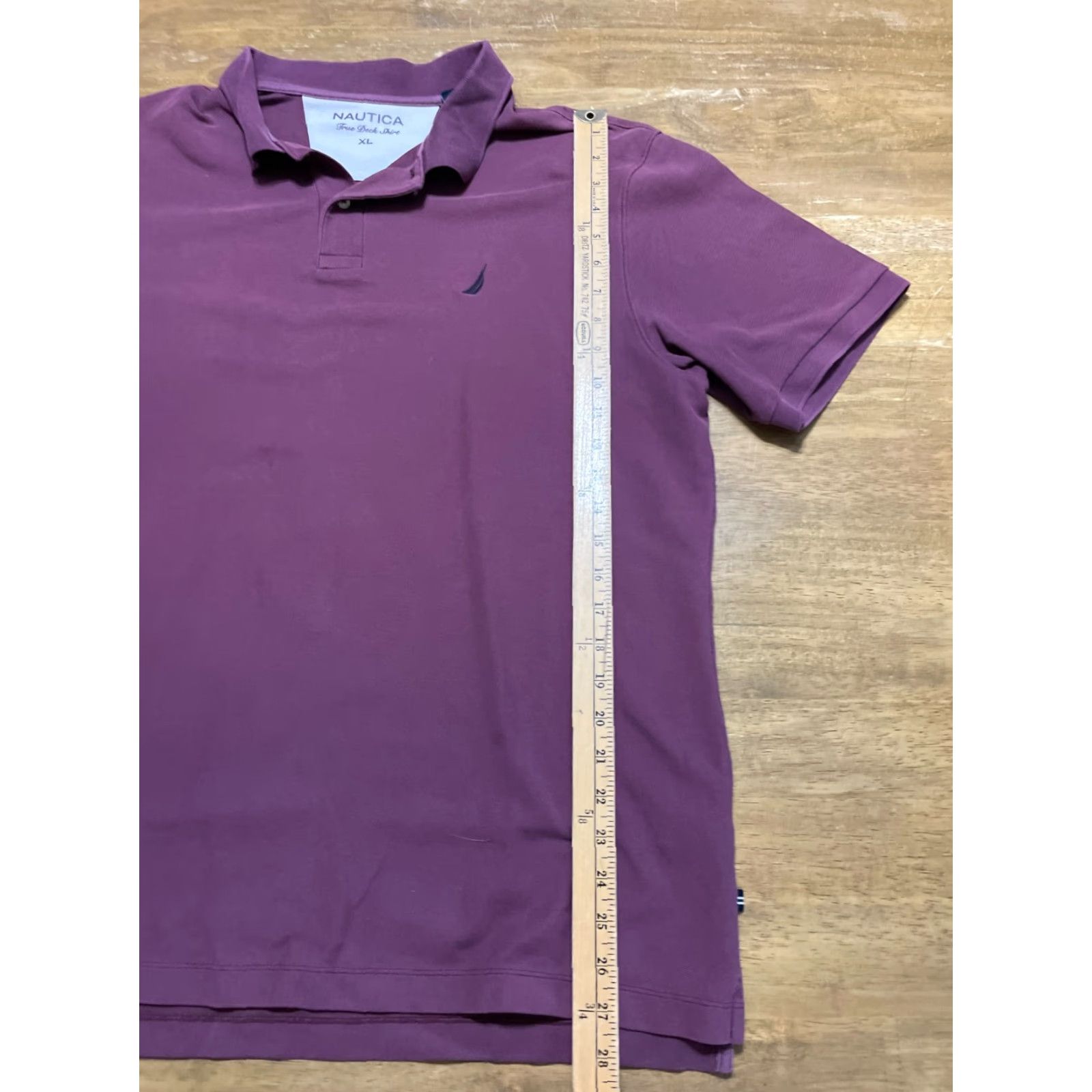 Nautica Nautica Shirt Polo, Men's XL Short Sleeve, Purple, Cotton, Logo, Casual, Travel, Regular fit, Machine Washable, Breathable, Fall Spring Summer, Navy? Size US XL / EU 56 / 4 - 7 Thumbnail