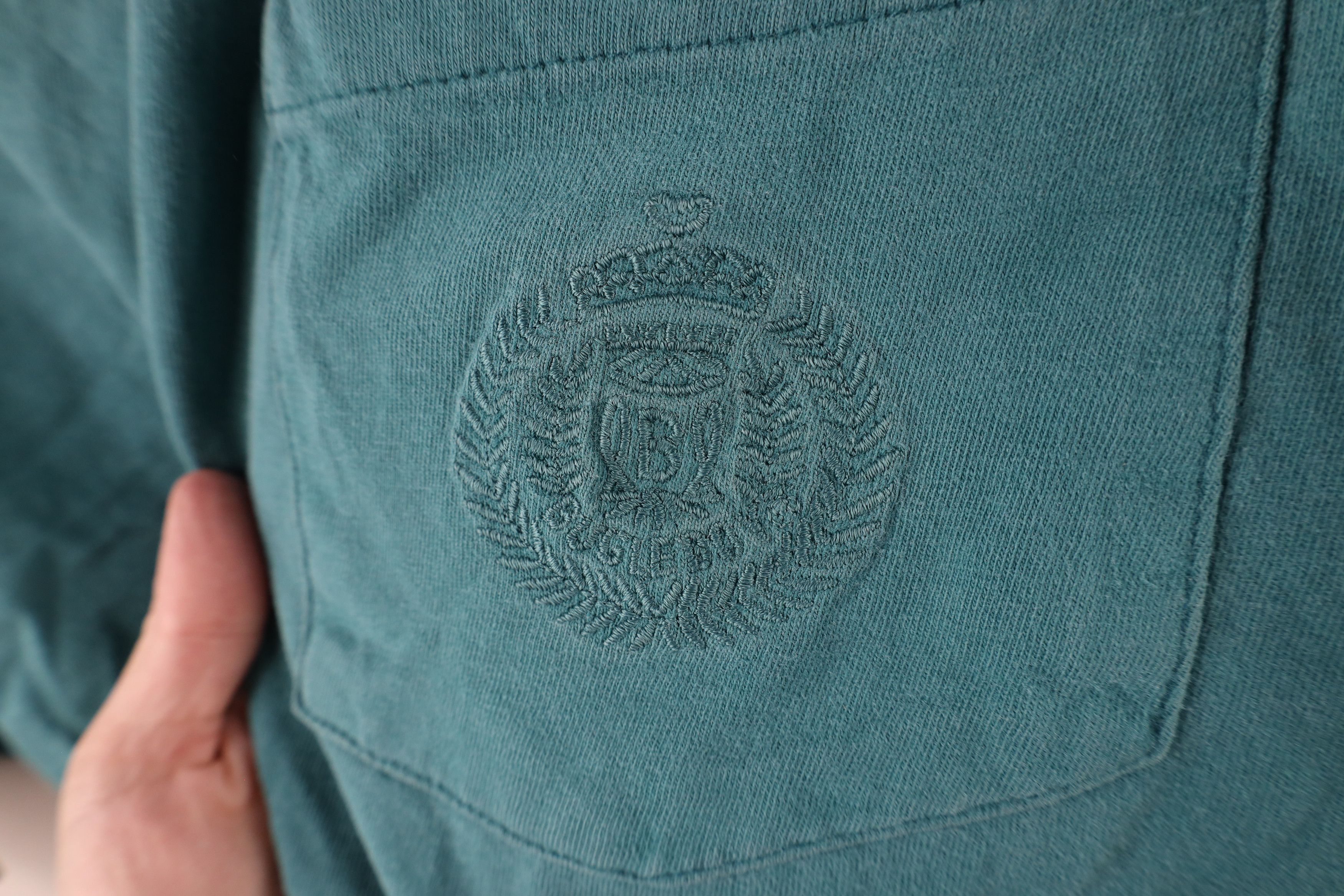 Vintage Vintage 90s Bugle Boy Baggy Fit Pocket T-Shirt Teal Cotton Size US L / EU 52-54 / 3 - 4 Thumbnail