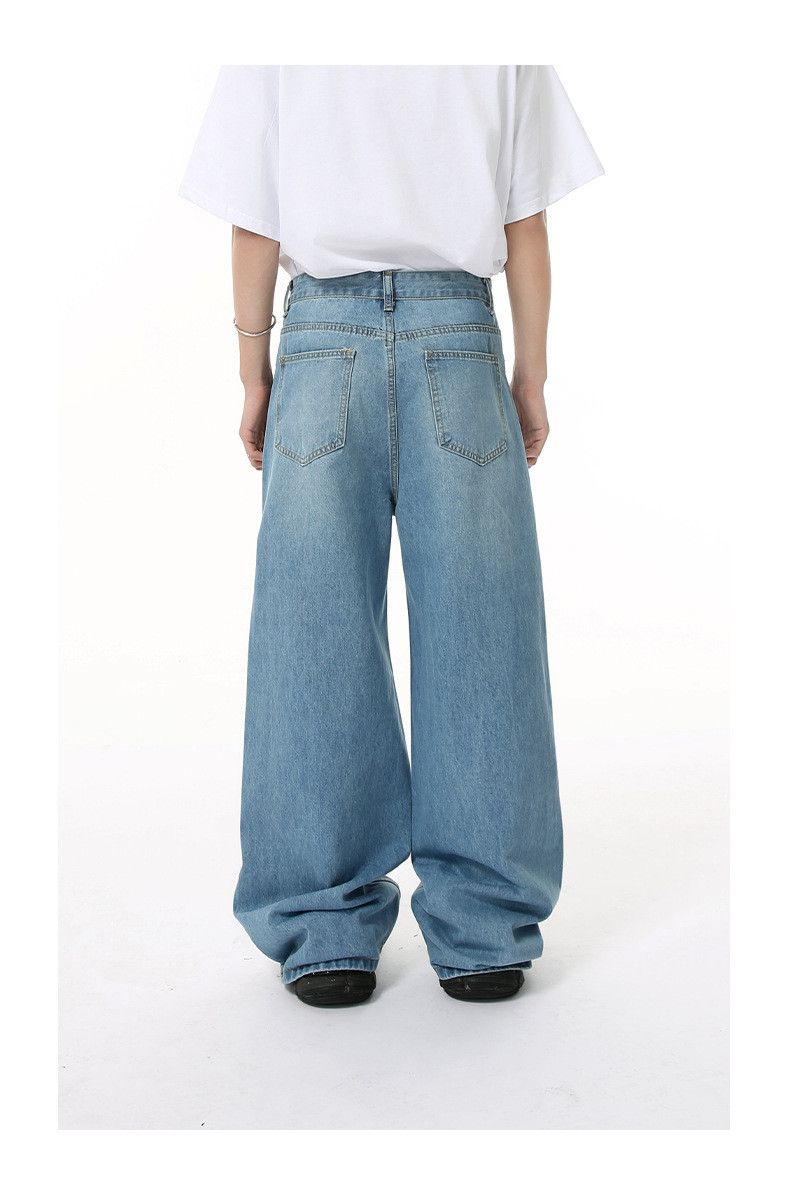 Japanese Brand × Jean Washed wide-leg cleanfit straight jeans Size US 34 / EU 50 - 6 Thumbnail
