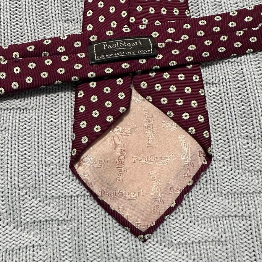 Paul Stuart Paul Stuart maroon floral geometric print silk tie Size ONE SIZE - 3 Thumbnail