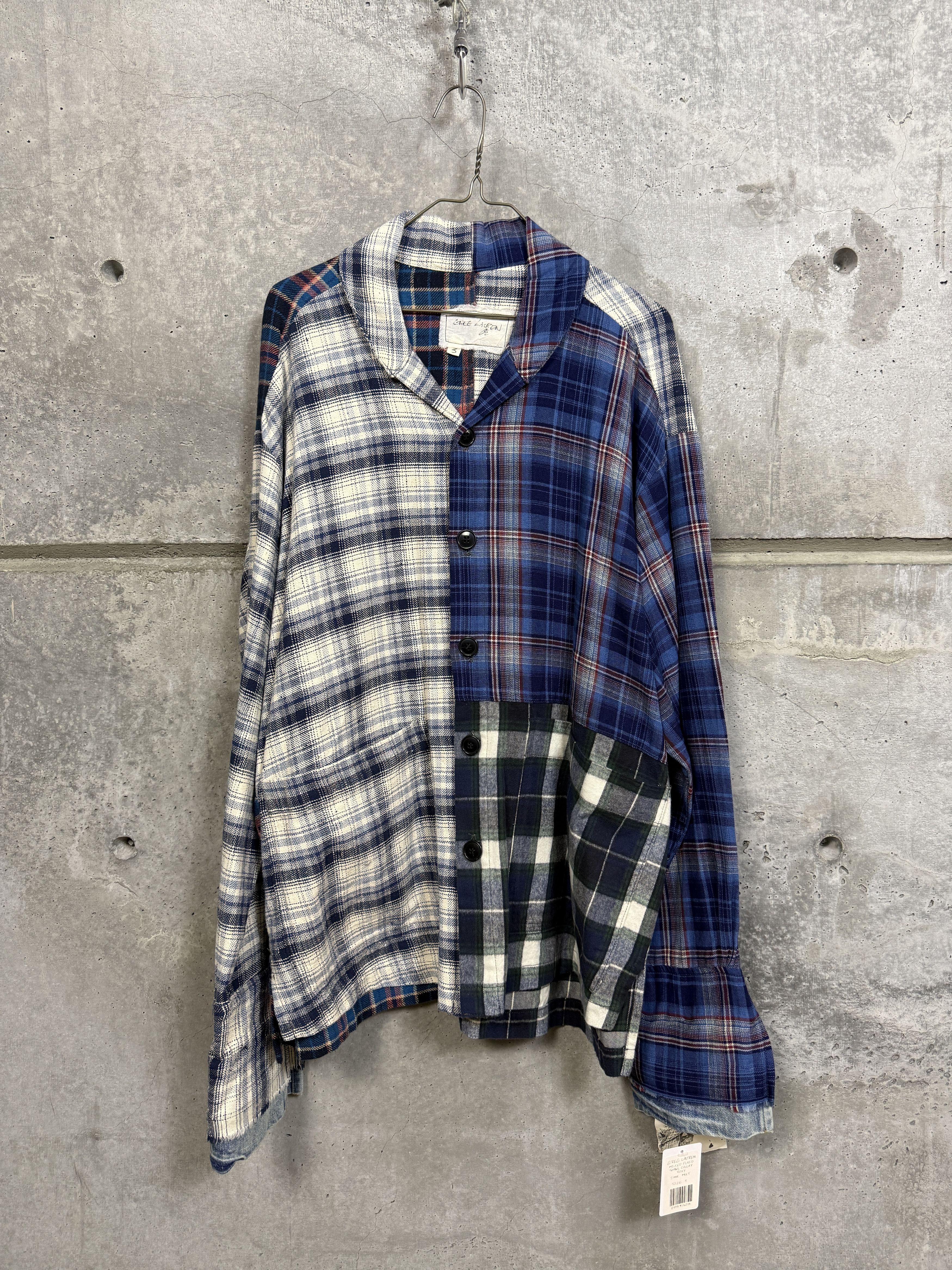 Greg Lauren $1050 Greg Lauren Mixed Plaid Shawl Collar Boxy Jacket Size US L / EU 52-54 / 3 - 6 Thumbnail