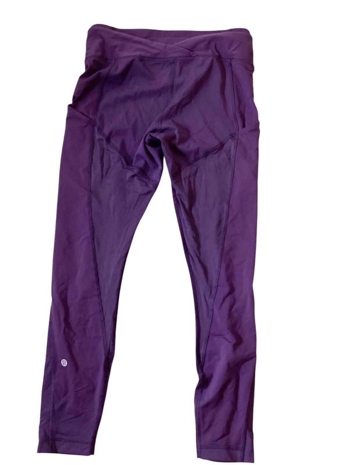 Designer Lululemon size 6 Purple Mesh Crossover Stash Pocket Size 28" / US 6 / IT 42 - 2 Thumbnail