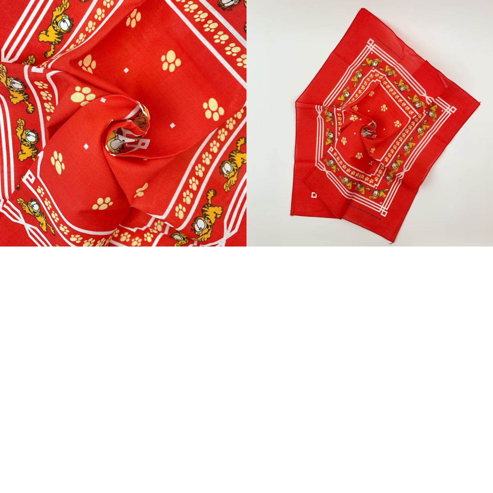 Vintage VINTAGE United Feature Syndicate Garfield Bandana 21.5"x21" Red Unisex USA Garfied Size ONE SIZE - 8 Thumbnail