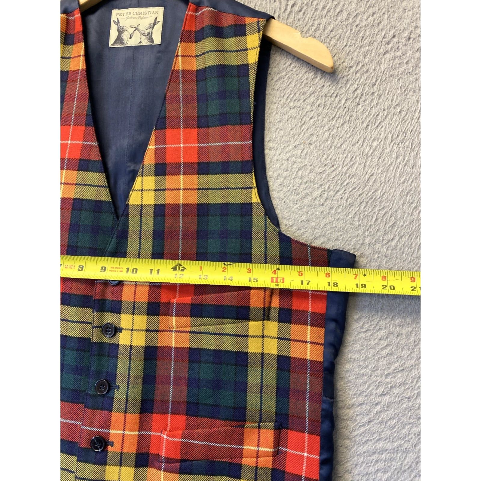 Vintage VINTAGE Peter Christian Waistcoat 36R Wool Vest /142-18 Size US XXS / EU 40 - 5 Thumbnail
