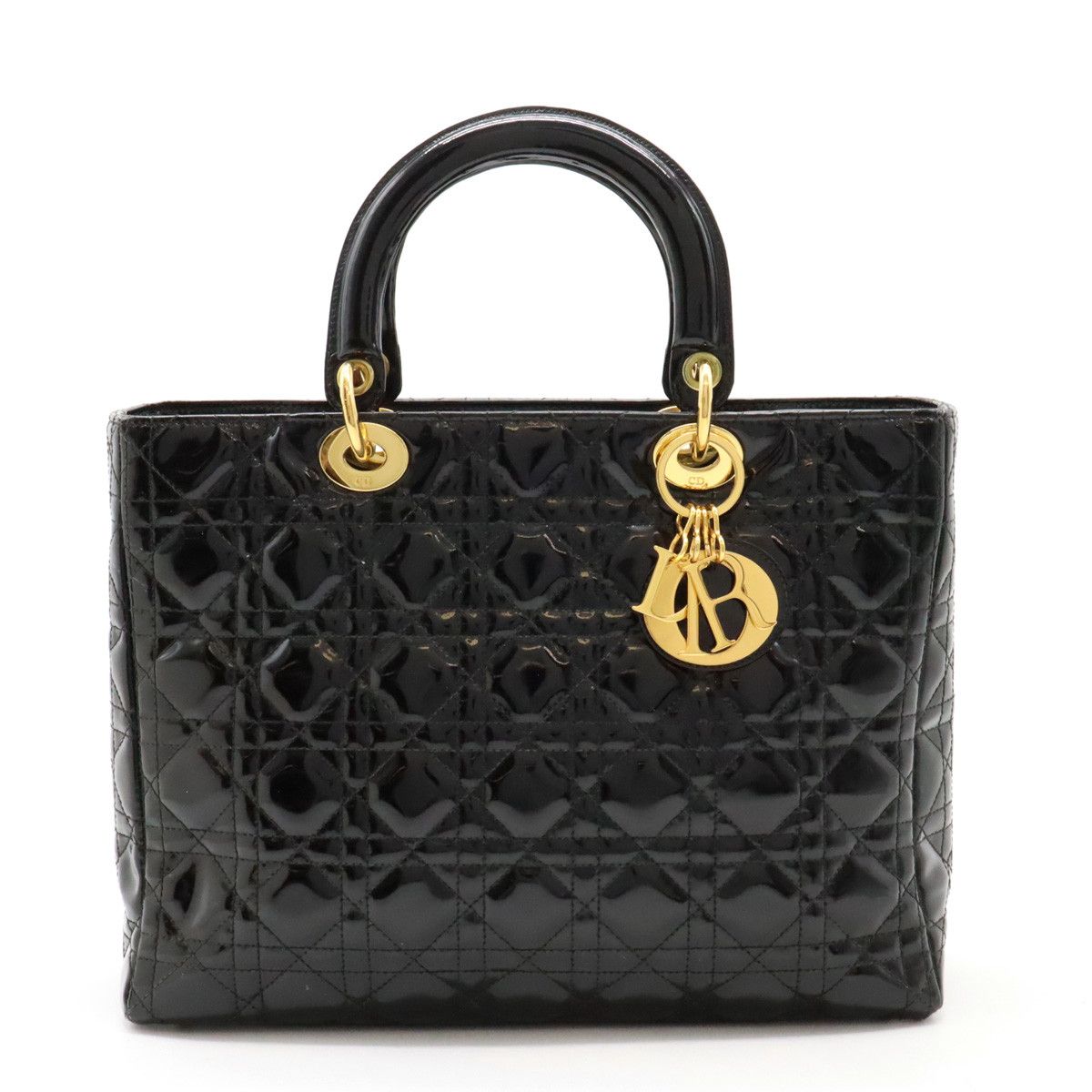 Dior Dior Dior Lady Dior Patent Leather Handbag Leather Handbag in Very Good Condition Size ONE SIZE - 1 Thumbnail