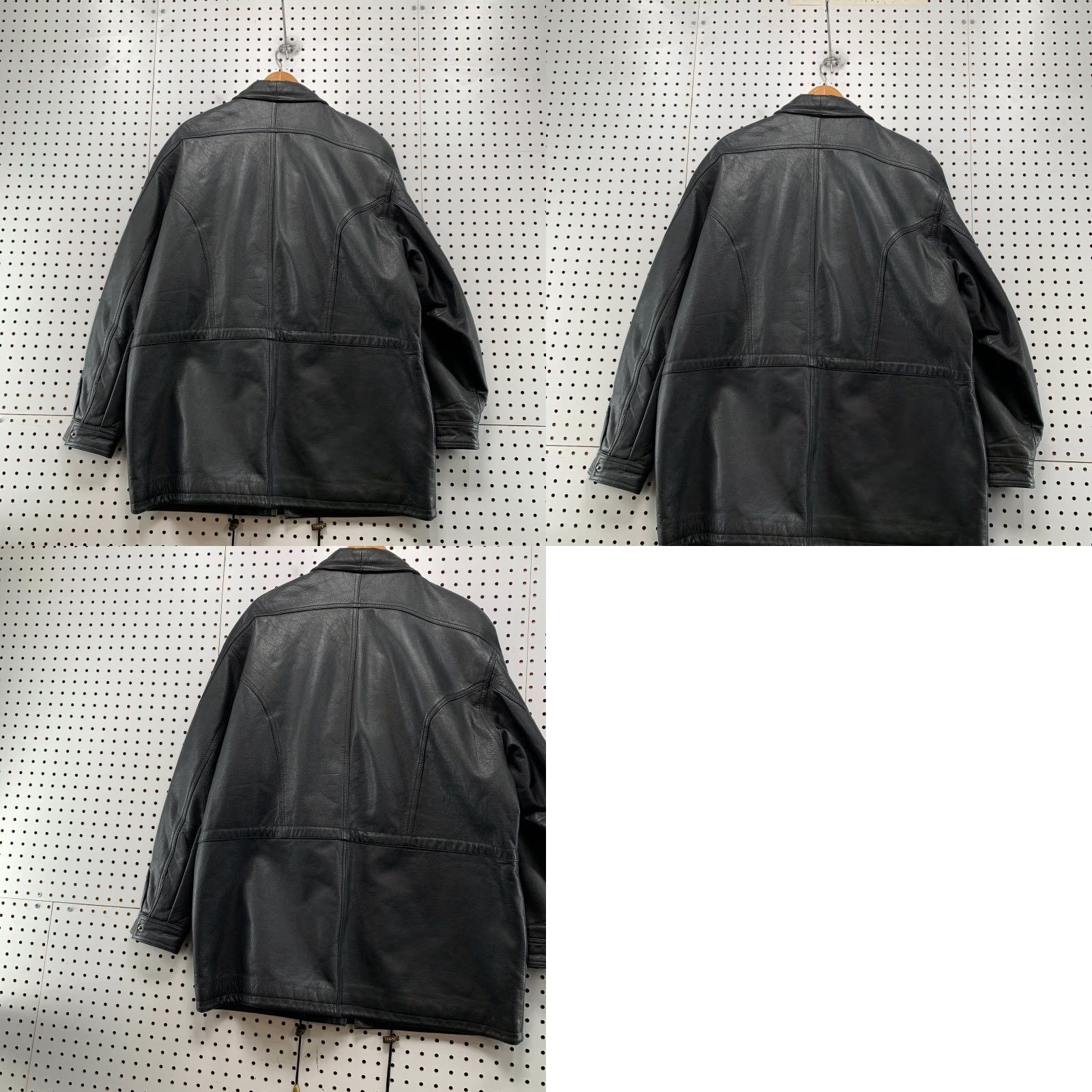Vintage Echtes Leder Leather Car Coat Mens L Black Gold Quilt Lined Insulated Heavy Size US L / EU 52-54 / 3 - 10 Thumbnail