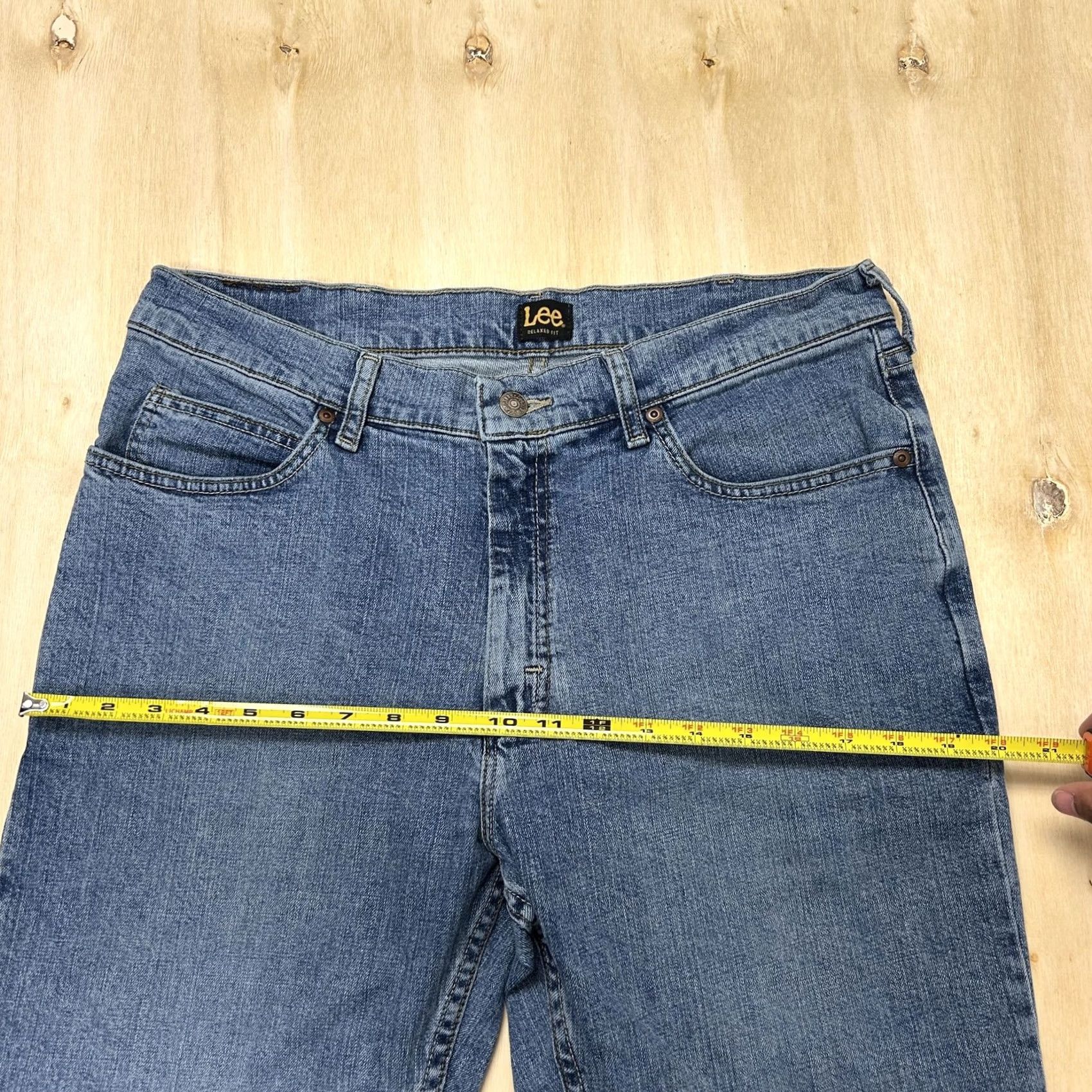 Lee Lee Mens Relaxed Fit Jeans Straight Stretch Denim Casual Blue Medium Wash 34x30 Size US 34 / EU 50 - 6 Thumbnail
