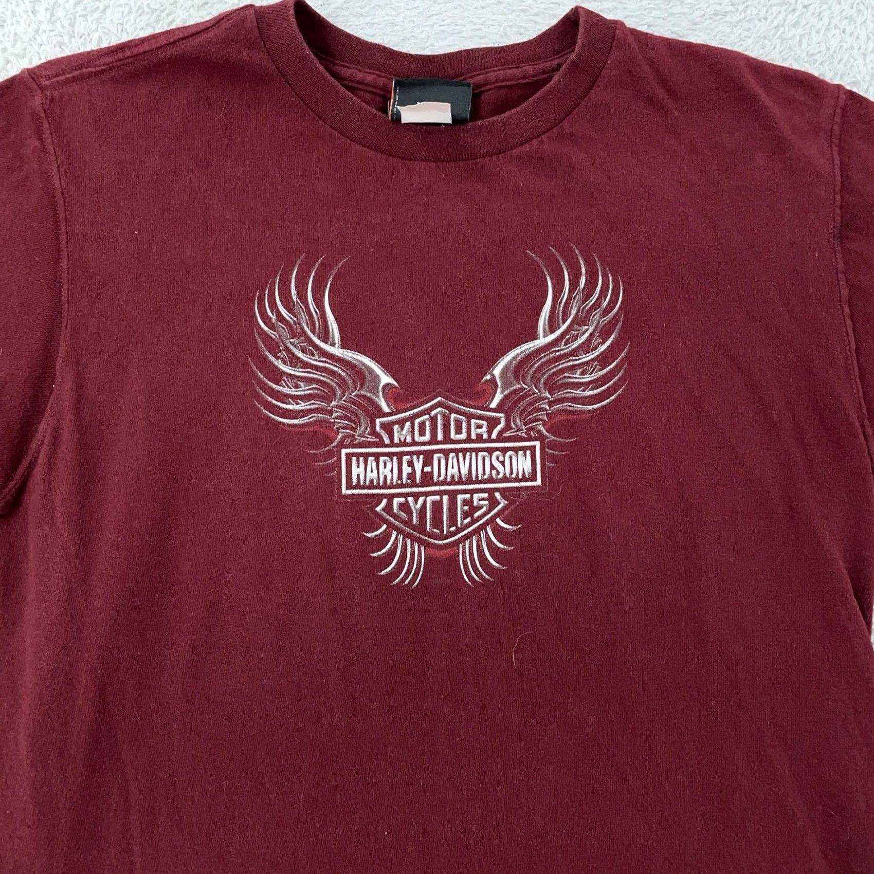 Harley Davidson VINTAGE Harley-Davidson Shirt Portland Maine Women's Small Biker Flames Made USA Red Size S / US 4 / IT 40 - 2 Thumbnail