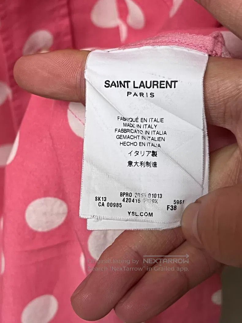 Saint Laurent Paris Saint Laurent Paris Pink Polka Dot Shirt i Size XS / US 0-2 / IT 36-38 - 4 Thumbnail