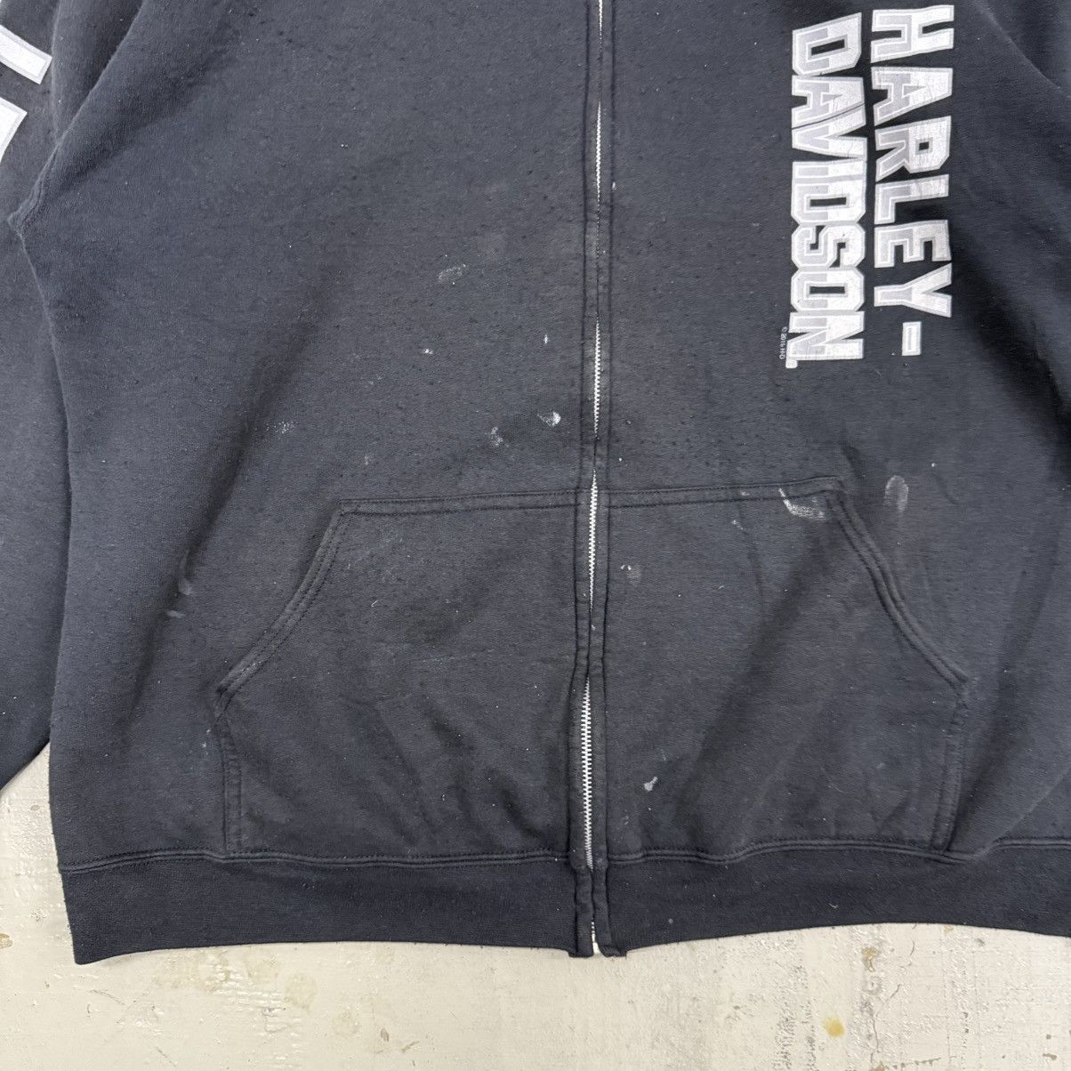 Harley Davidson Vintage Harley Davidson Sunfaded Paint Zipper Hoodie Size US XXL / EU 58 / 5 - 3 Thumbnail