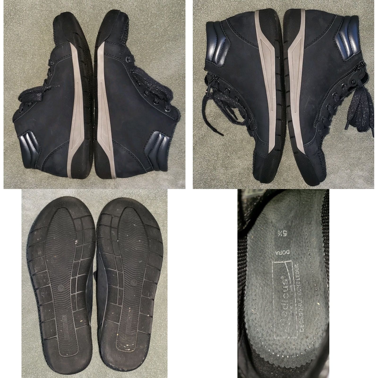 Vintage Medicus Dora Women's High Top Sneaker Black 5.5M Beaded Toe Zipper Leather Suede Knit Lace & Zipper Shoes Size S / US 4 / IT 40 - 8 Thumbnail