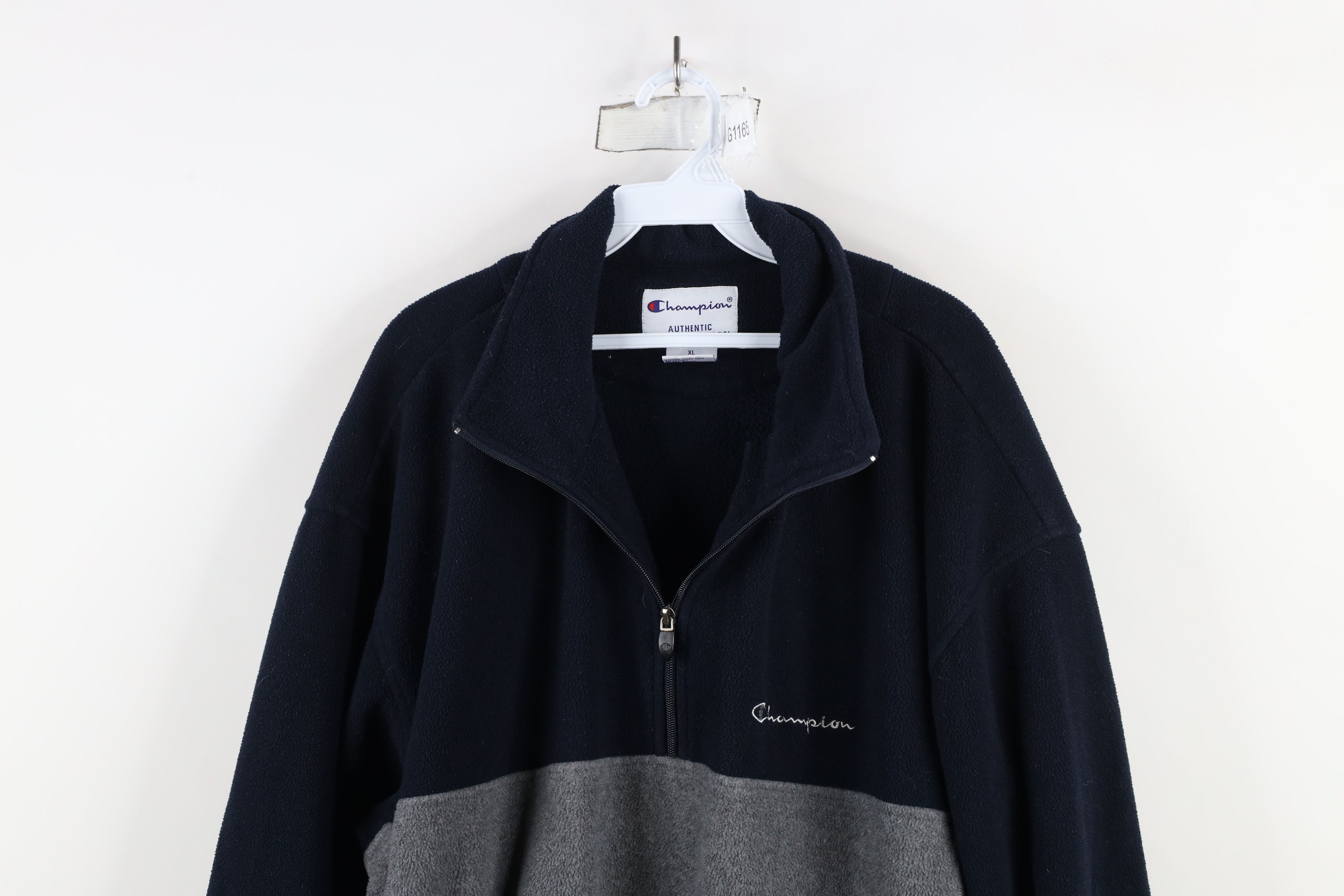 Champion × Vintage Vintage 90s Champion Block Half Zip Fleece Sweater Blue Size US XL / EU 56 / 4 - 2 Thumbnail