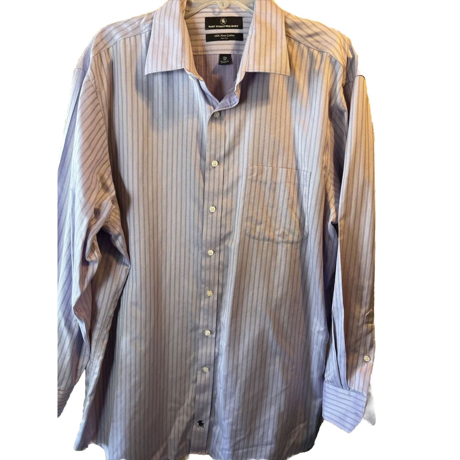 Hart Schaffner Marx Hart Schaffner Marx Men’s 17.5 34 Purple stripe cotton shirt Size US XXL / EU 58 / 5 - 1 Thumbnail