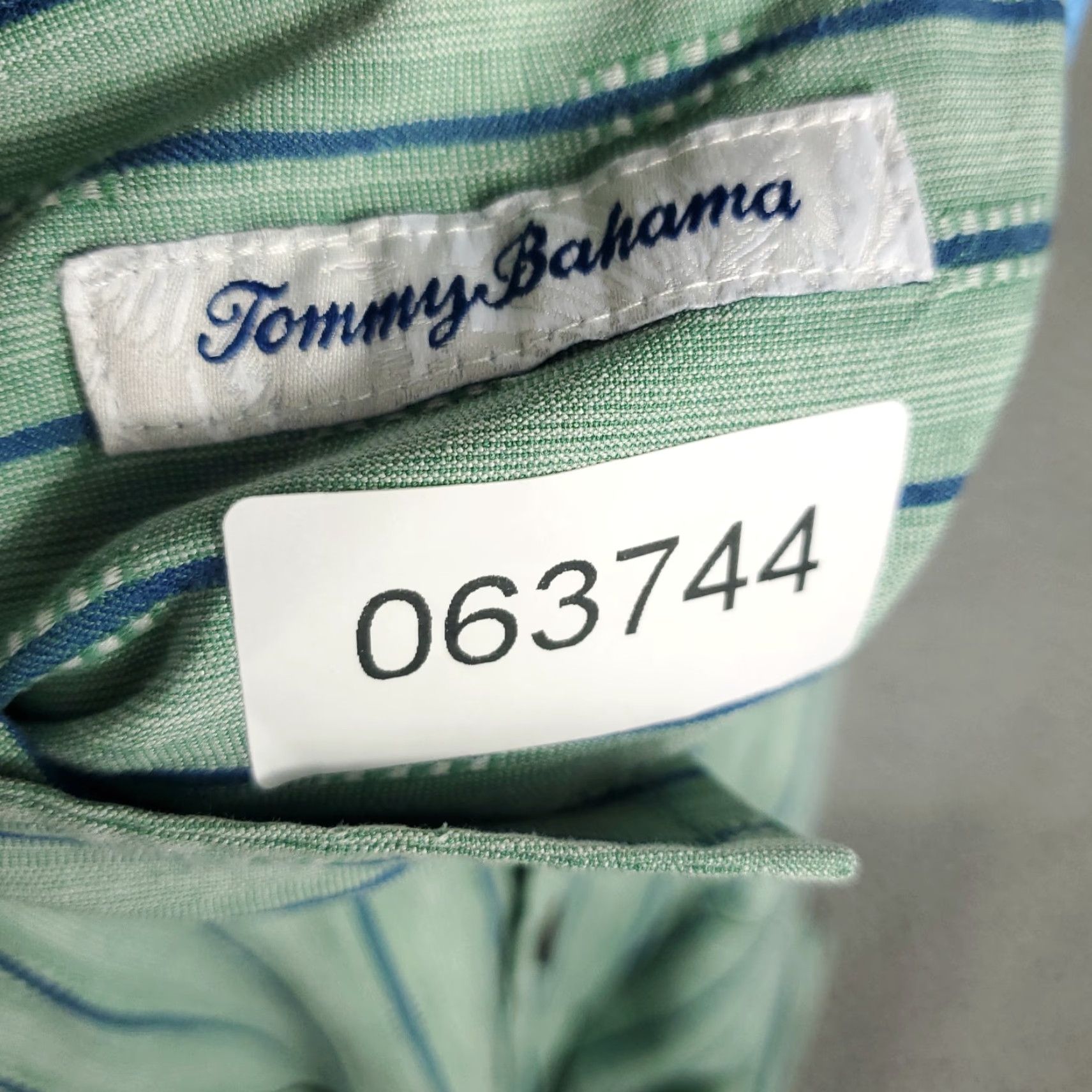 Tommy Bahama Tommy Bahama Shirt Mens Large Green Striped Silk Camp Collar Hawaiian Button Up Shirt Size US L / EU 52-54 / 3 - 8 Thumbnail