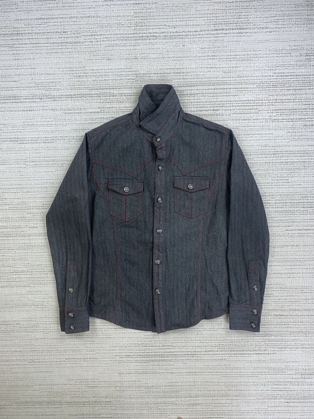 Japanese Brand Vtg A.S.M Atelier Sab Men Western Style Denim Button Shirt Size US M / EU 48-50 / 2 - 5 Thumbnail