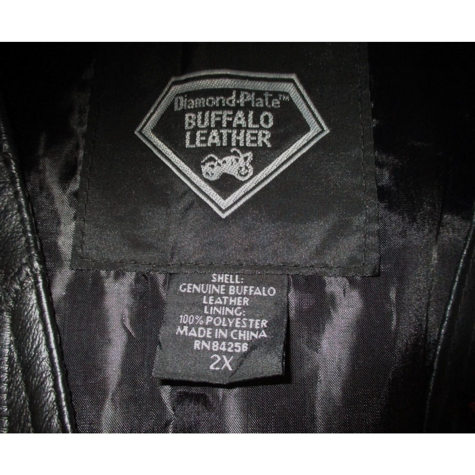 Vintage VINTAGE Leather DIAMOND PLATE Black 100% Buffalo Leather Bike Vest Women's Size 2X Size XXL / US 16-18 / IT 52-54 - 6 Thumbnail