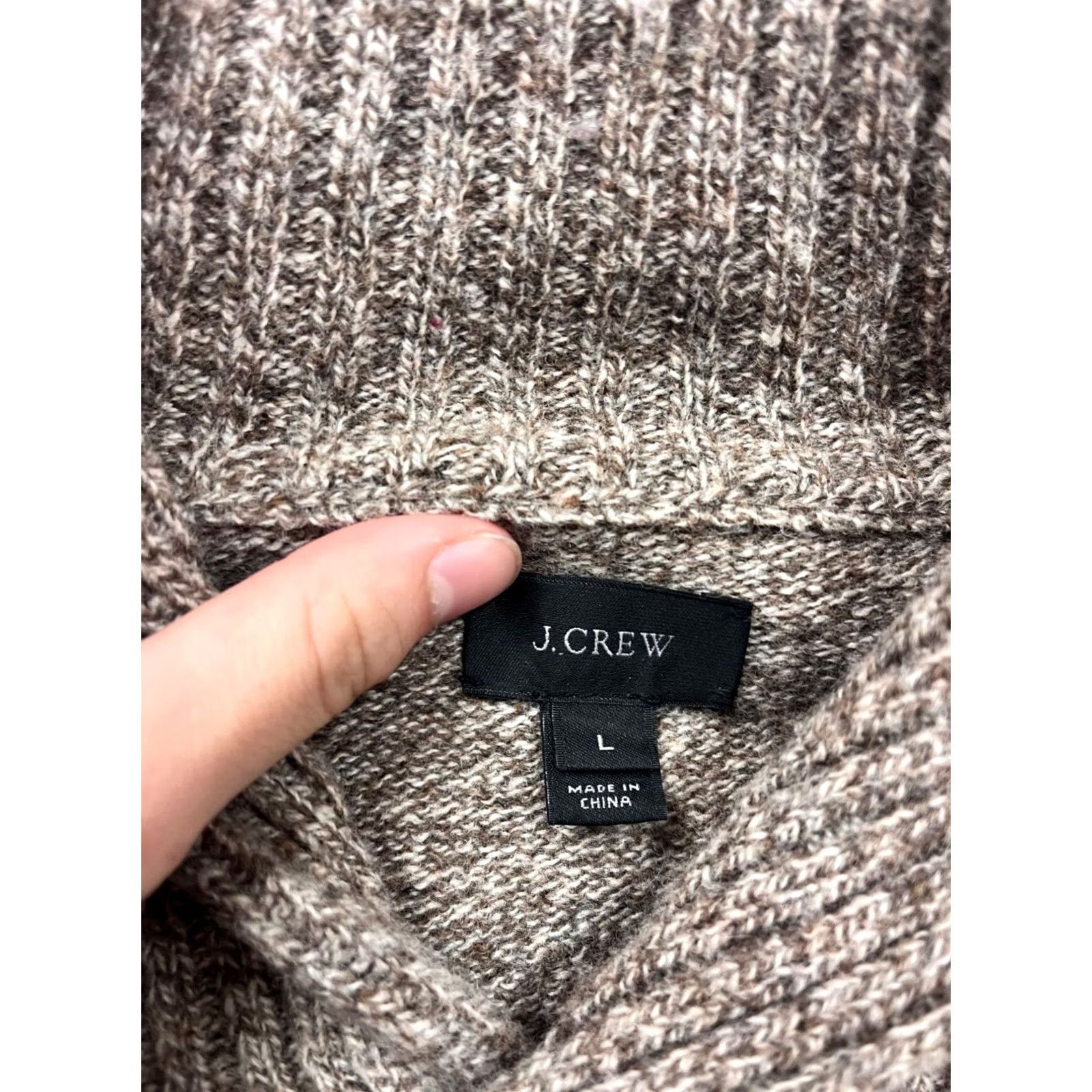 J.Crew J.Crew Lambswool Shawl Collar Sweater L Brown Heather Mens Size US L / EU 52-54 / 3 - 3 Thumbnail