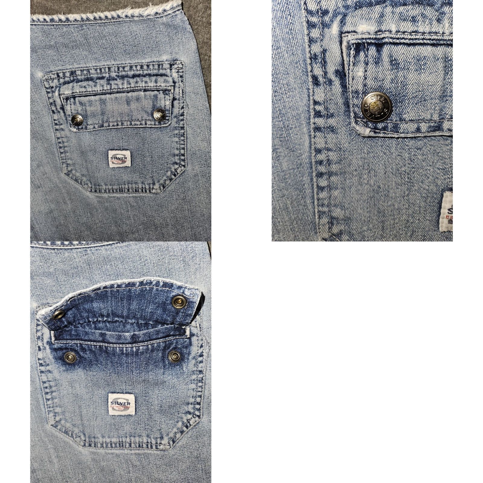 Silver Jeans Co. VINTAGE Silver Jeans Bootcut Jeans Womens 30 Regular Blue Distressed 90s Y2K Mid Rise Inseam 31.5 Denim Baggy Comfort Pockets Logo Button Mens? Womens Size 30" / US 8 / IT 44 - 9 Thumbnail