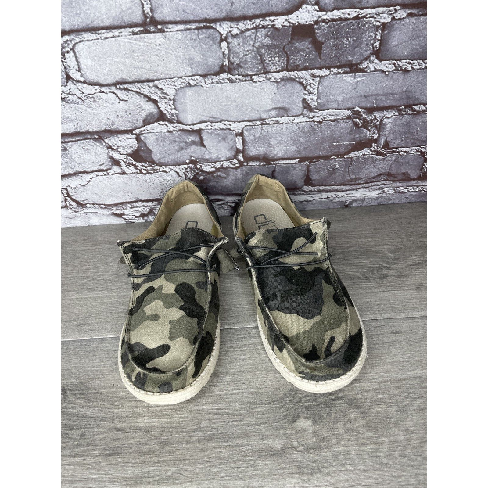 Other Hey Dude Wendy Camo Green Brown Canvas Sneakers Shoes Women' Size US 9 / IT 39 - 17 Thumbnail