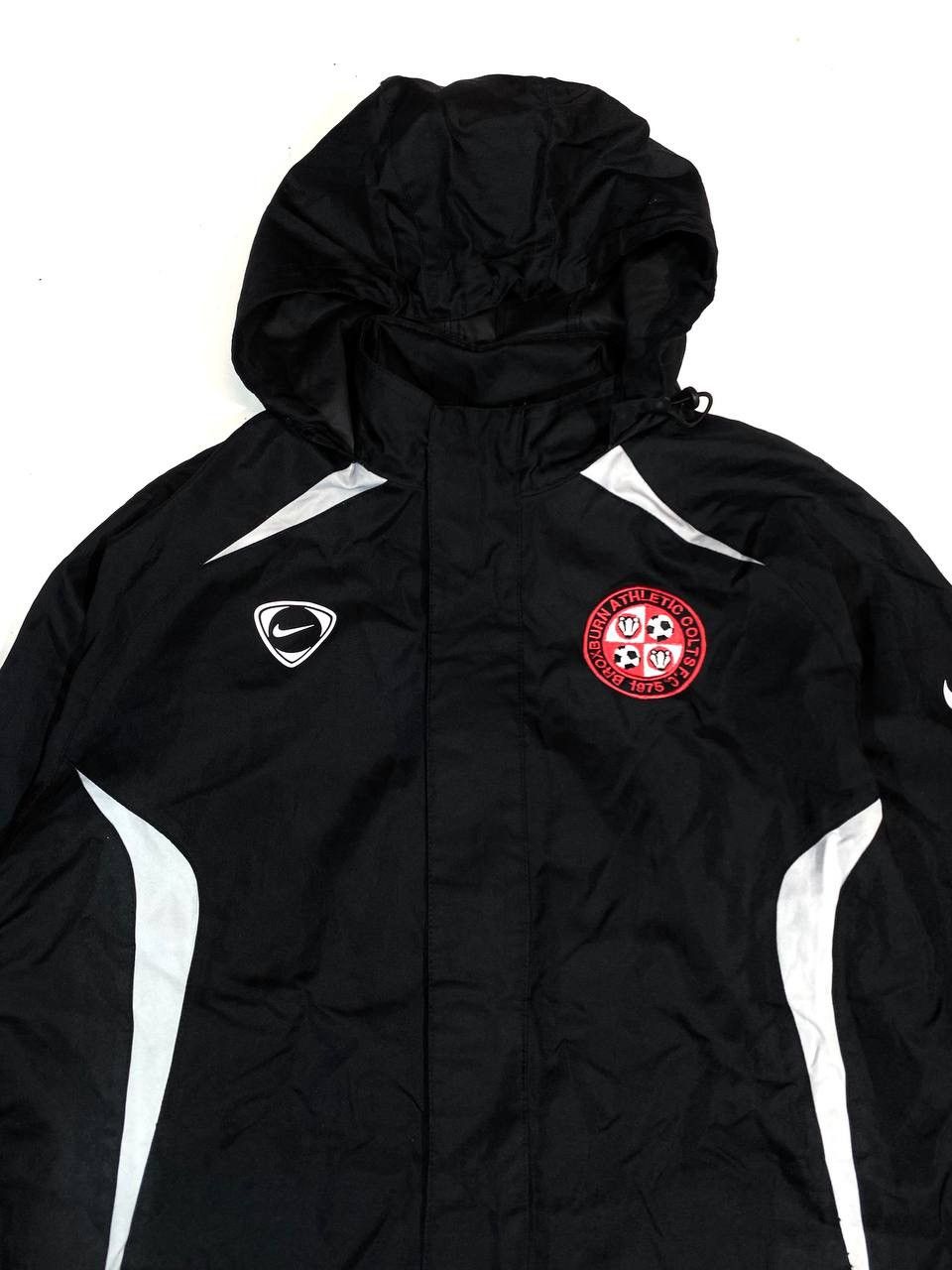 Nike × Vintage 90s Nike Team Retro Hooded Track Jacket Swoosh Logo Rare Size US L / EU 52-54 / 3 - 5 Thumbnail