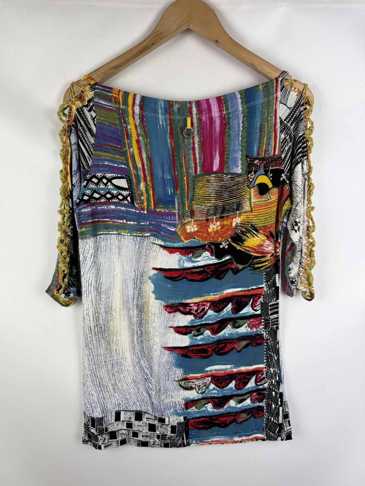 Other Save The Queen Ladies Y2K Patterned Top Tunic Blouse Size L / US 10 / IT 46 - 12 Thumbnail