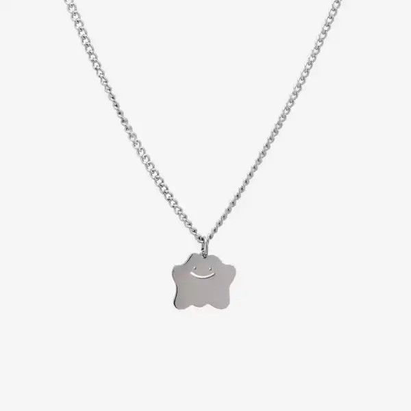 Japanese Brand Ditto Chain Silver Anime Pokemon Art Evolve Blob Necklace Size ONE SIZE - 4 Thumbnail