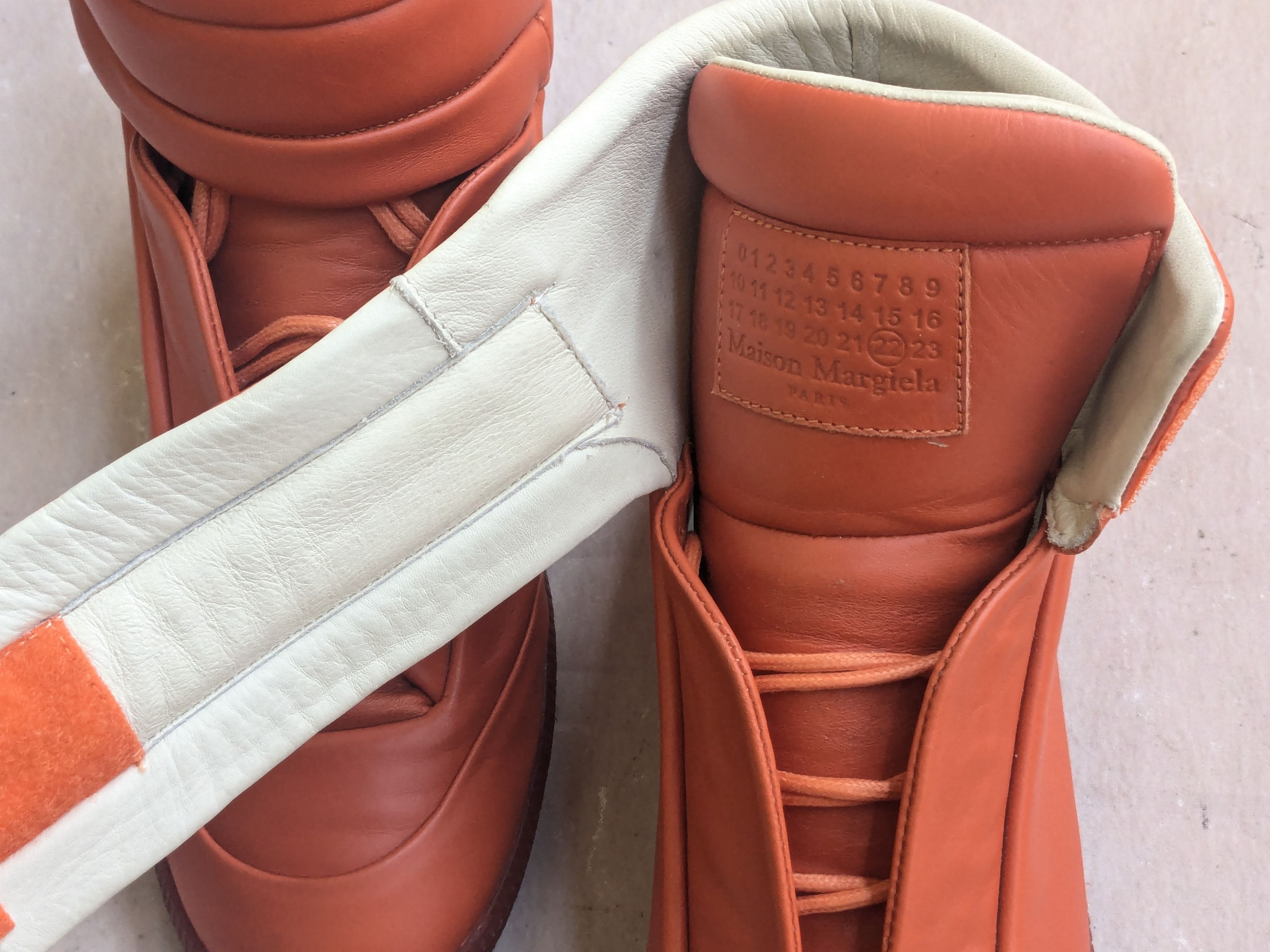 Maison Margiela Maison Margiela Future Orange Leather 10 43 Italy High Tops Size US 10 / EU 43 - 3 Thumbnail