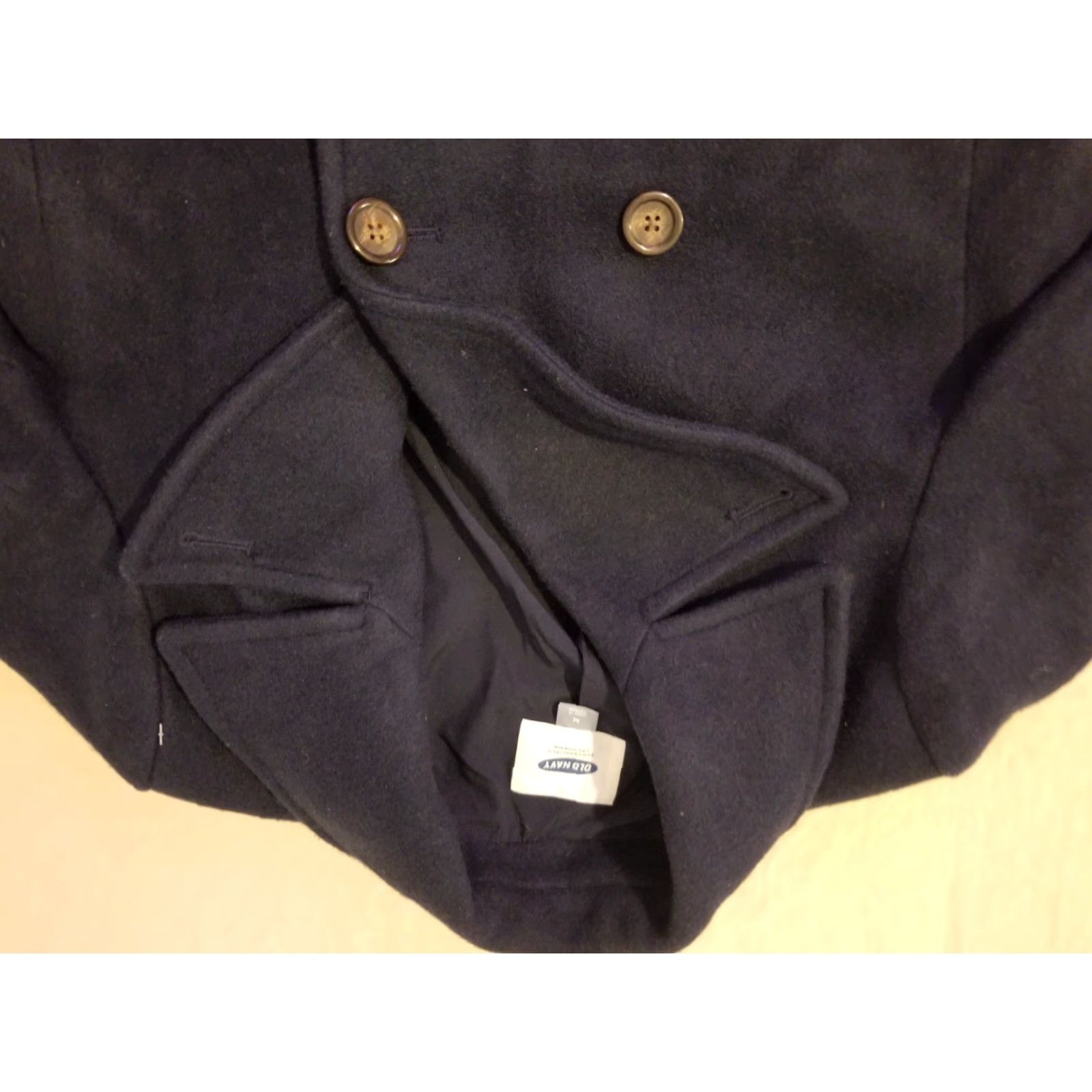 Old Navy Womens Old Navy Pea Coat Wool Coat Navy Blue M Medium Jacket Womens Size M / US 6-8 / IT 42-44 - 2 Thumbnail