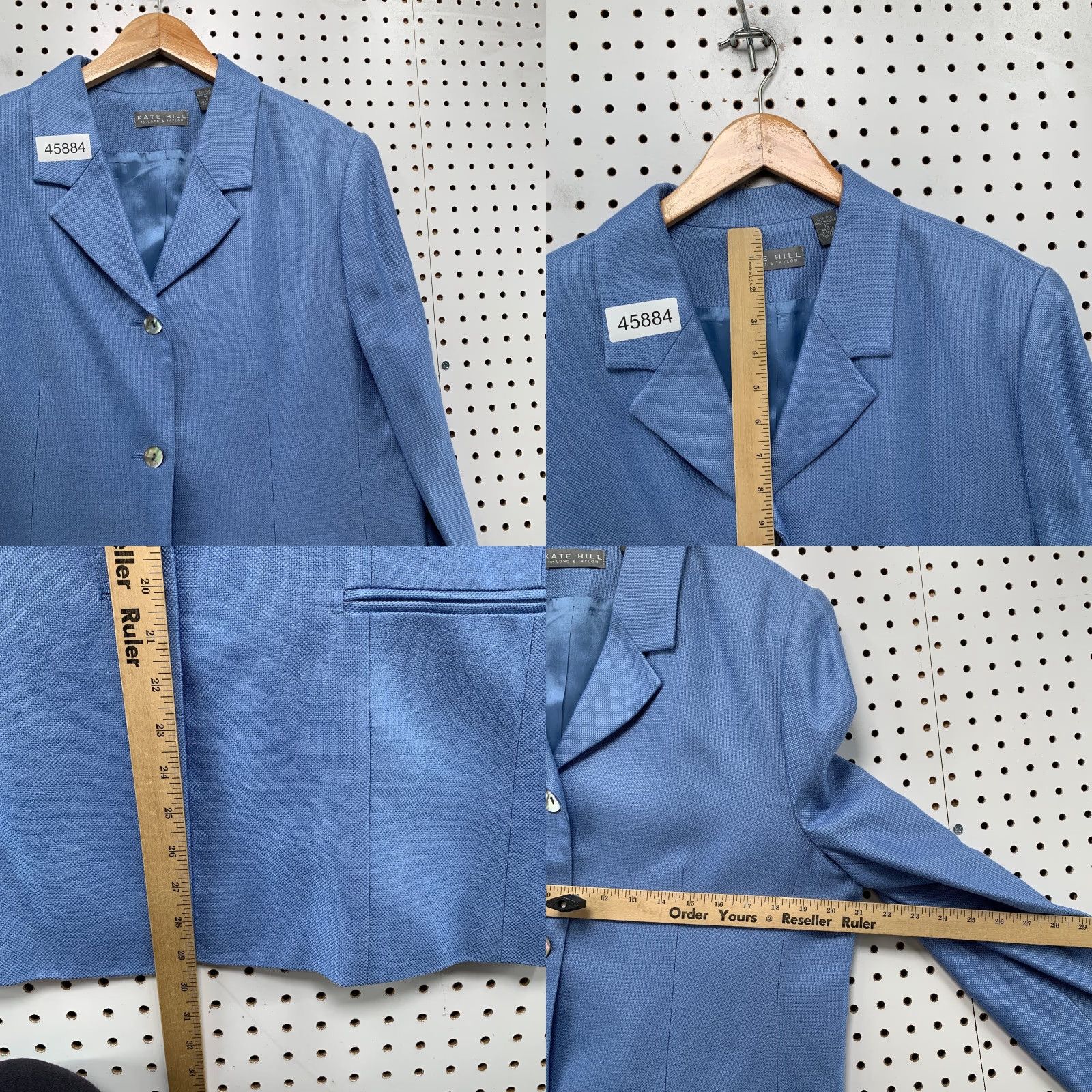 Lord & Taylor LORD & TAYLOR Kate Hill 100% Silk Blazer Womens 16 Blue NWT Work Business Size XXL / US 16-18 / IT 52-54 - 8 Thumbnail