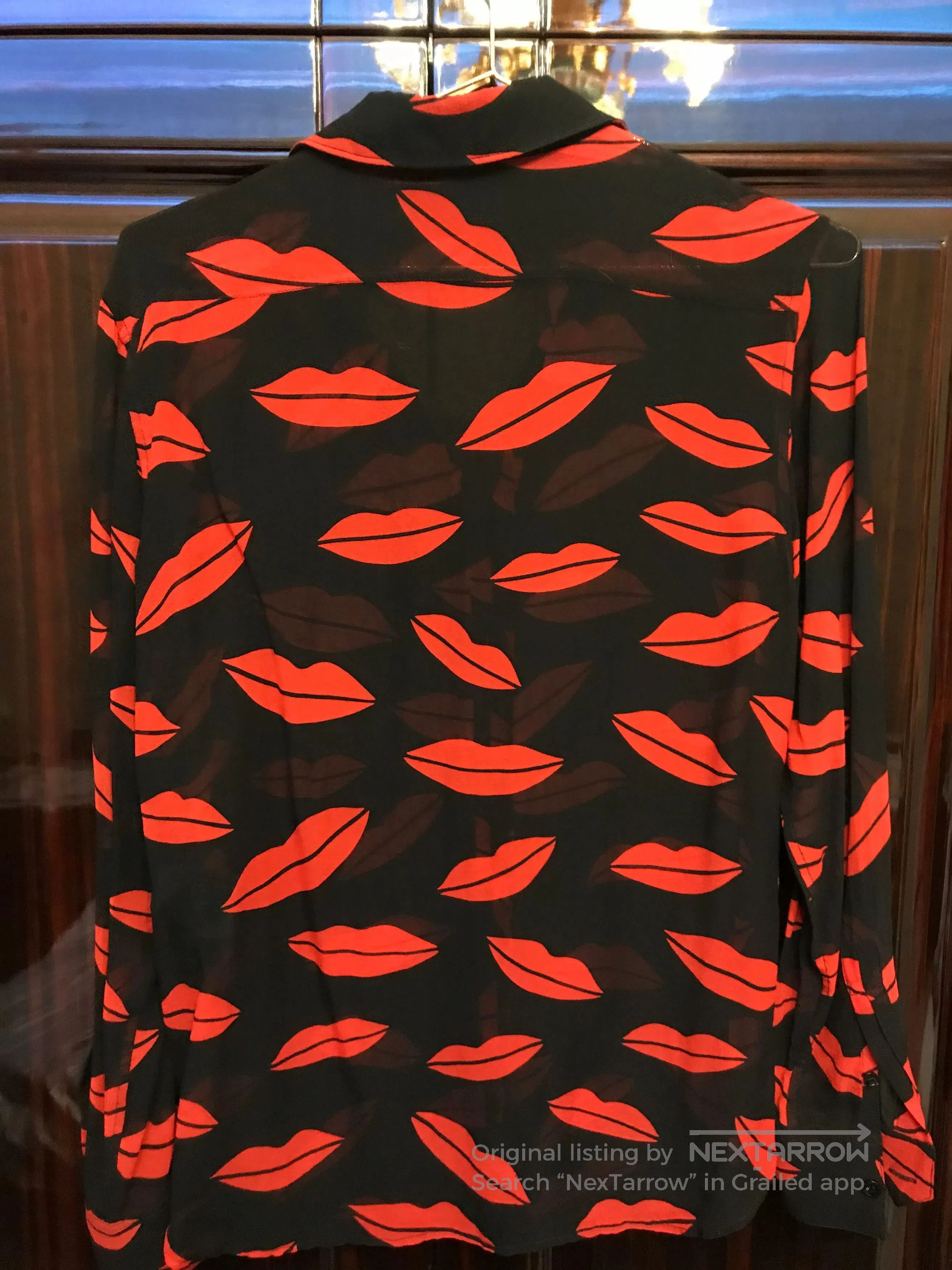 Saint Laurent Paris Saint Laurent Silk Red Lips Shirt. Size S / US 4 / IT 40 - 2 Thumbnail