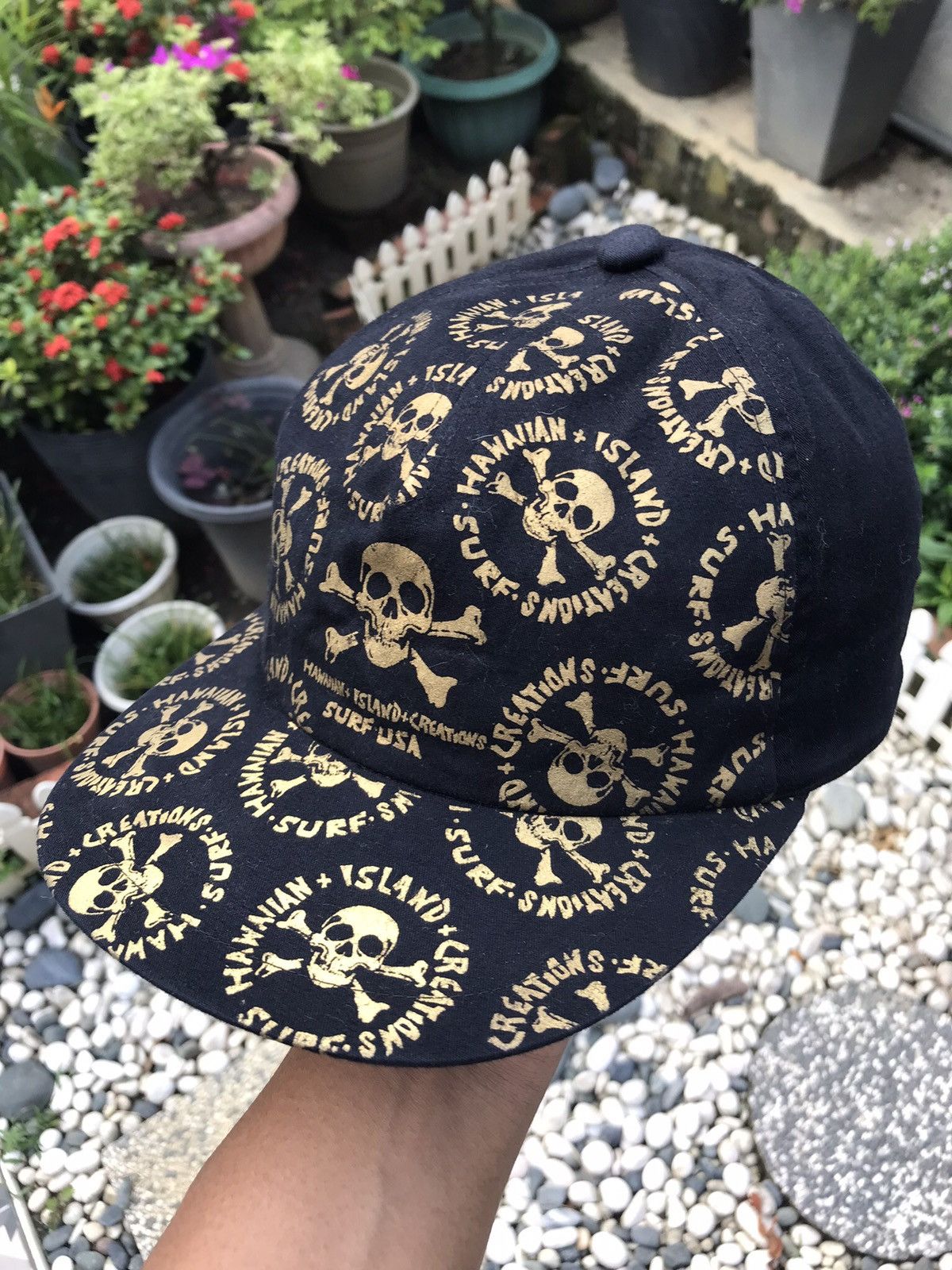 Japanese Brand VTG HIC HAWAIIAN ISLAND CREATIONS SURF CAP HAT 🇯🇵 Size ONE SIZE - 3 Thumbnail