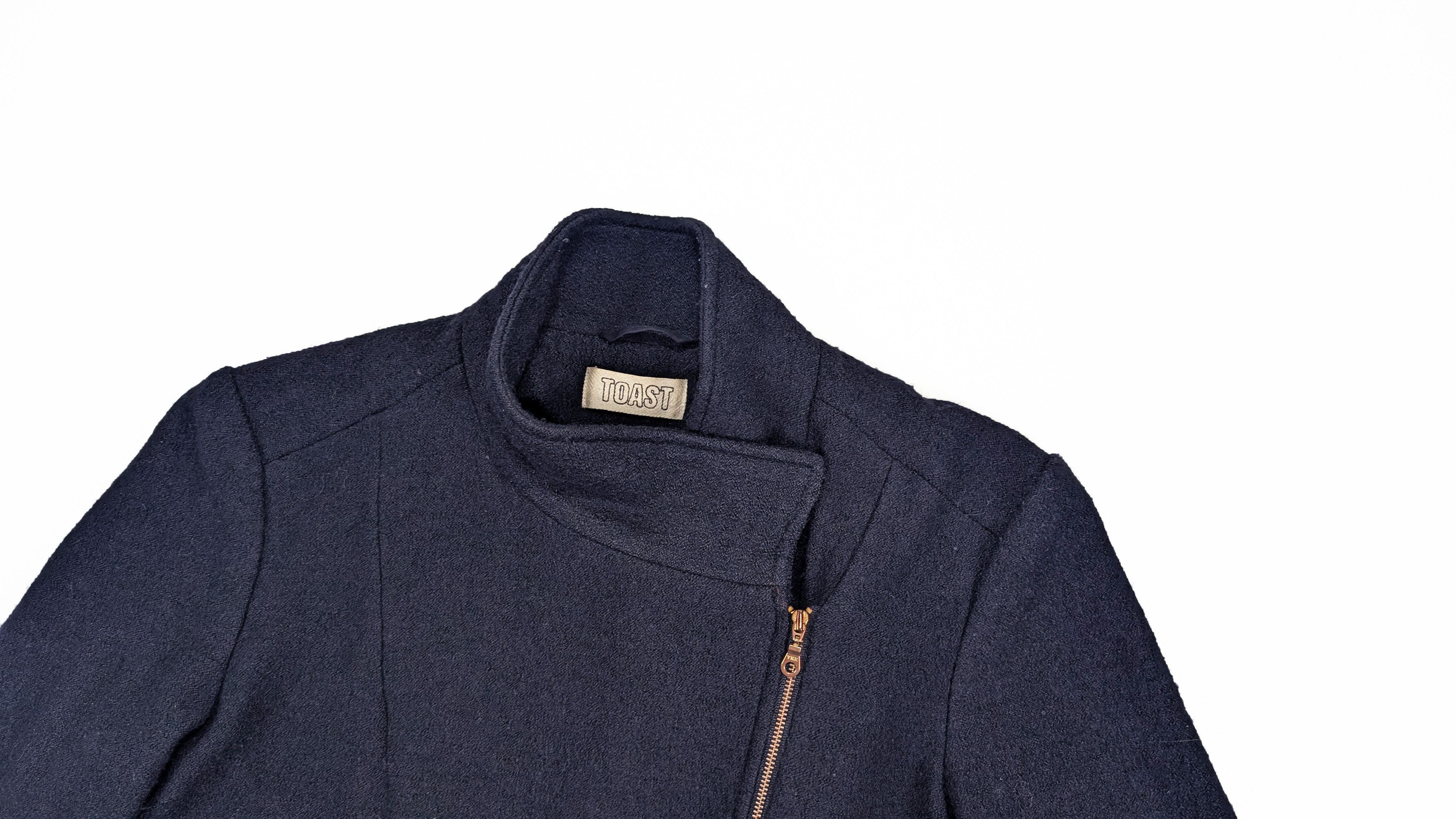 Other TOAST Navy Wool Viscose Biker Jacket Coat Asymmetric Zip Size M / US 6-8 / IT 42-44 - 2 Thumbnail