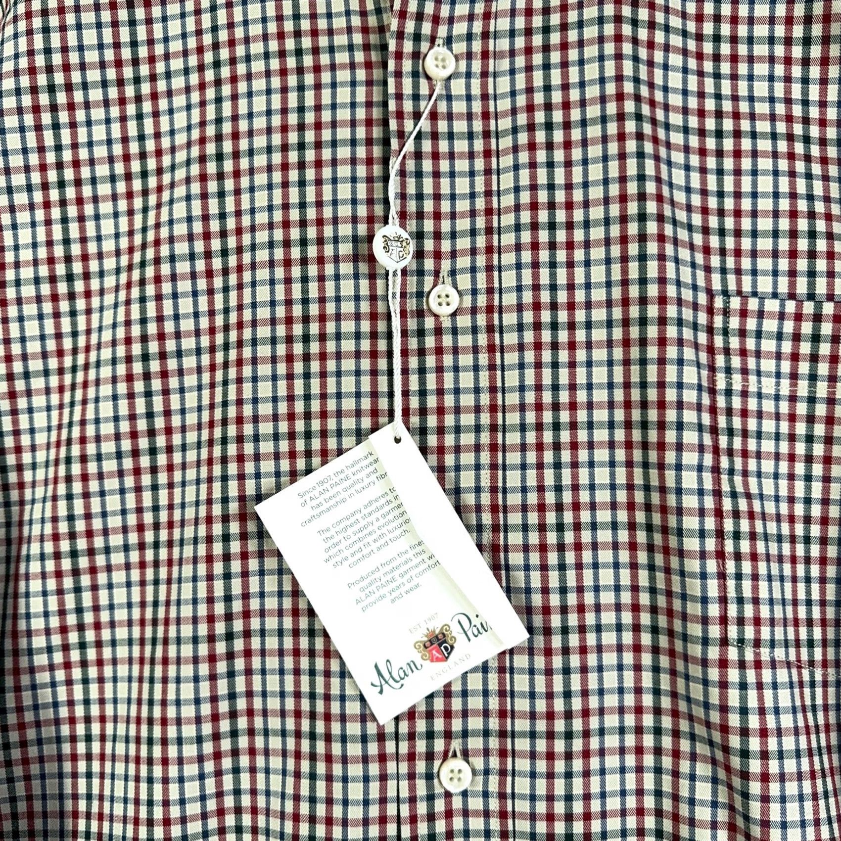 Vintage Alan Paine Shirt Mens 2XL Plaid Check Long Sleeve Cotton Button-Up Shirt Mens Size US XXL / EU 58 / 5 - 6 Thumbnail