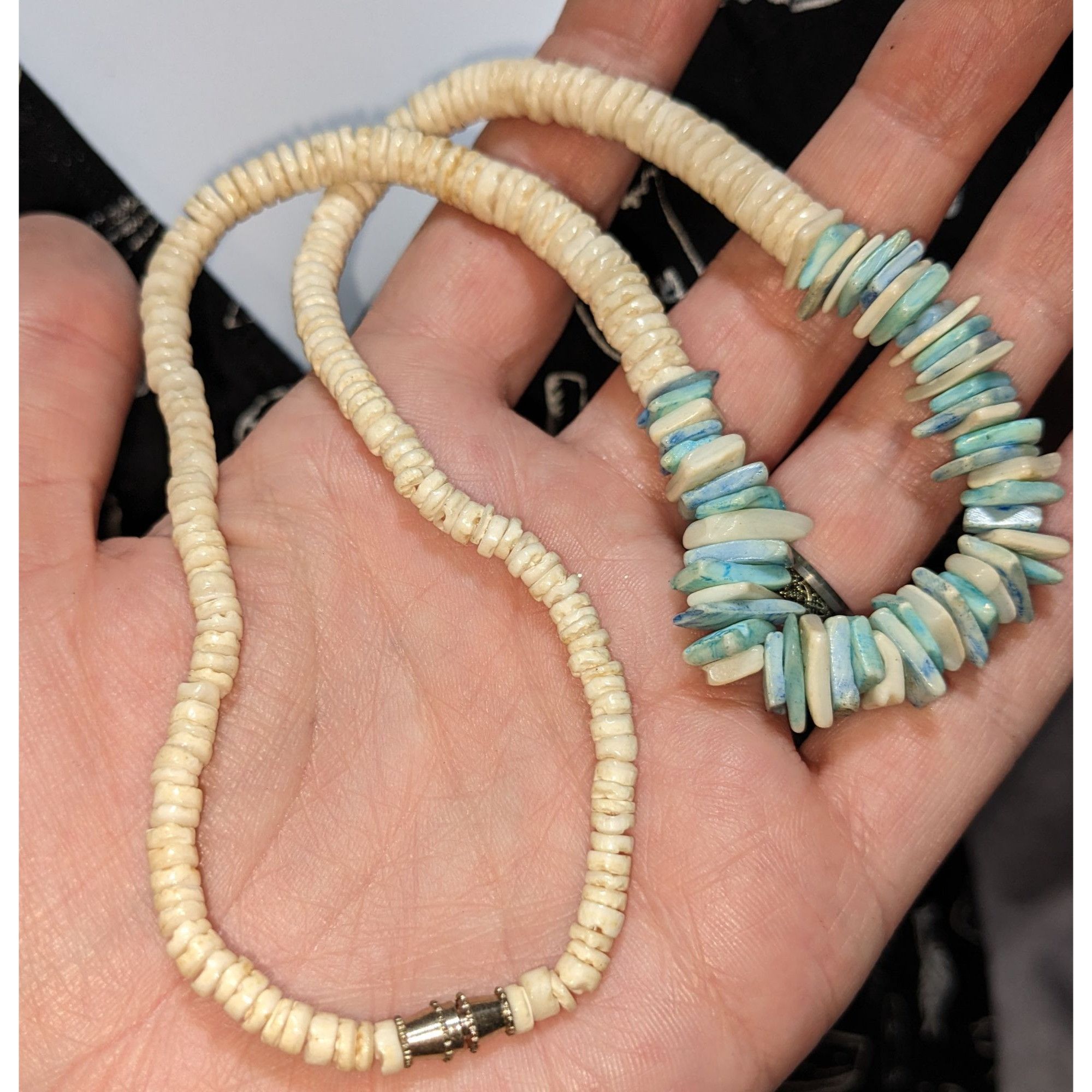 Other Vintage 90s Beachy Blue And White Shell Chip Beaded Necklace Size ONE SIZE - 4 Thumbnail