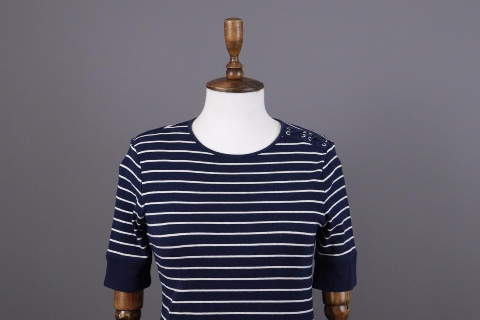 Lauren Ralph Lauren Lauren Ralph Lauren Blue Stripe Sweater Midi Dress Size S Size S / US 4 / IT 40 - 4 Thumbnail