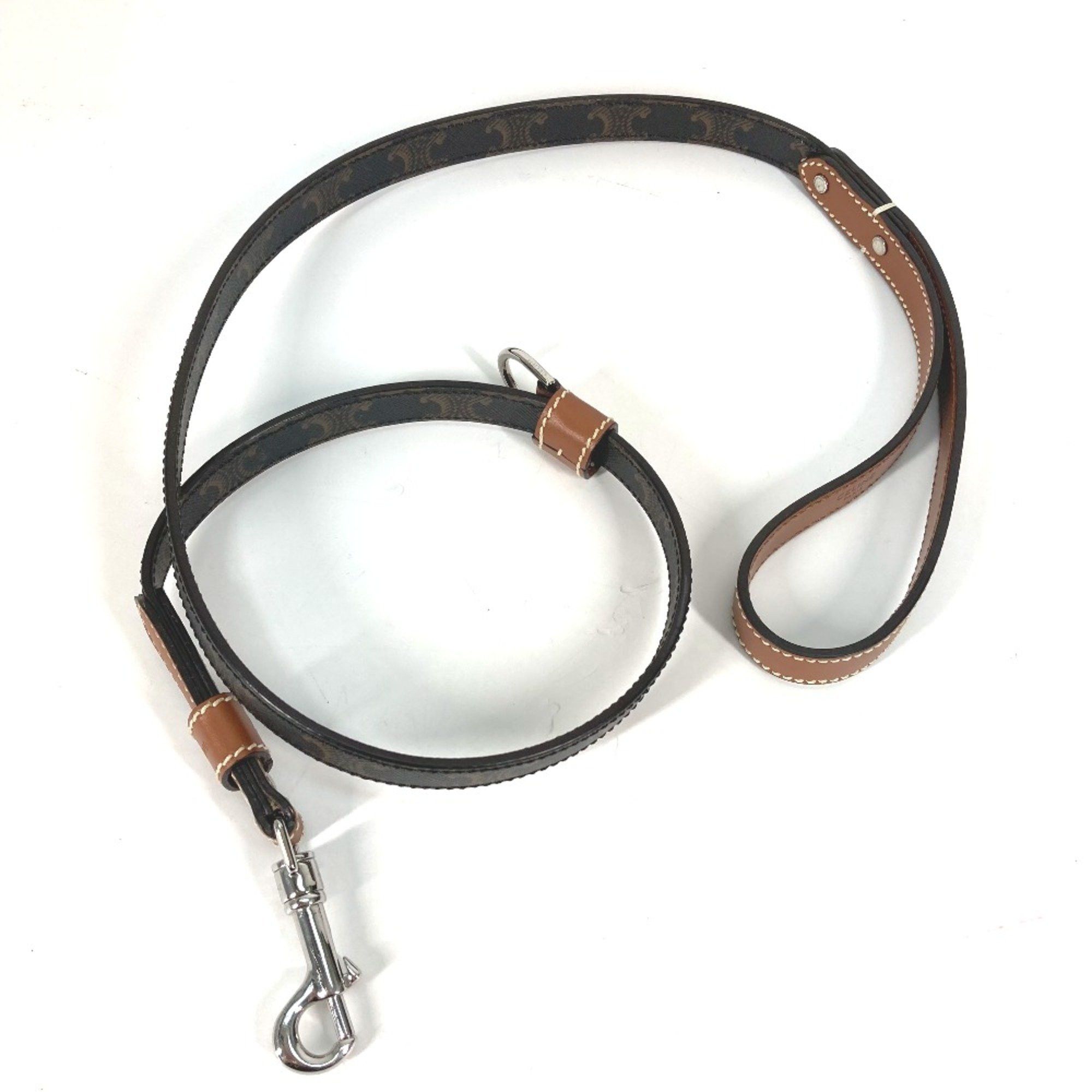 Celine CELINE 4M1582EAV.04LI Triomphe dog pet dog Lead Tan Brown Size ONE SIZE - 1 Thumbnail