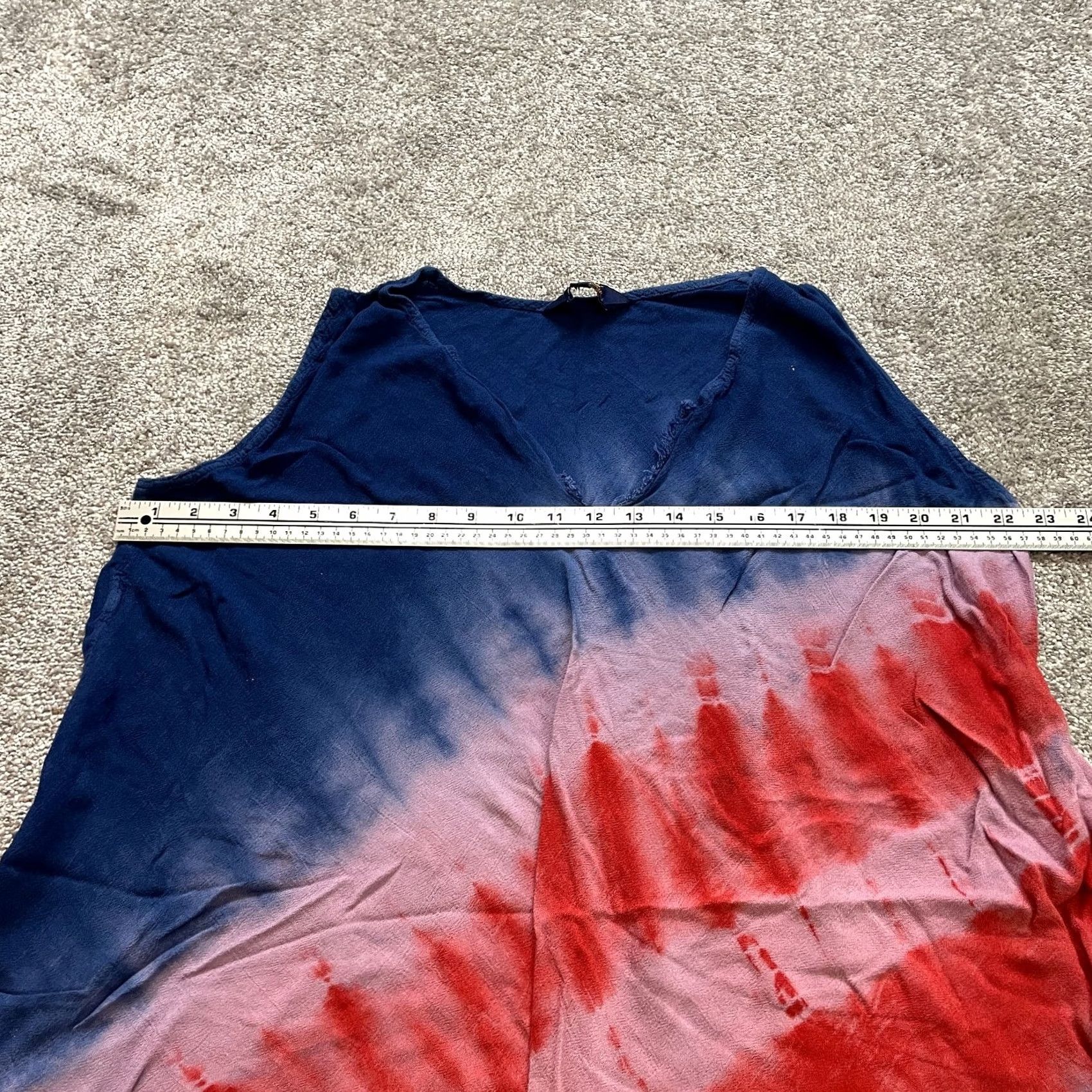 Rivieras Riviera Sun Tank Dress Womens 3X Blue Red Striped Casual Midi Sleeveless V-Neck Pullover Tunic? Size XXL / US 16-18 / IT 52-54 - 4 Thumbnail