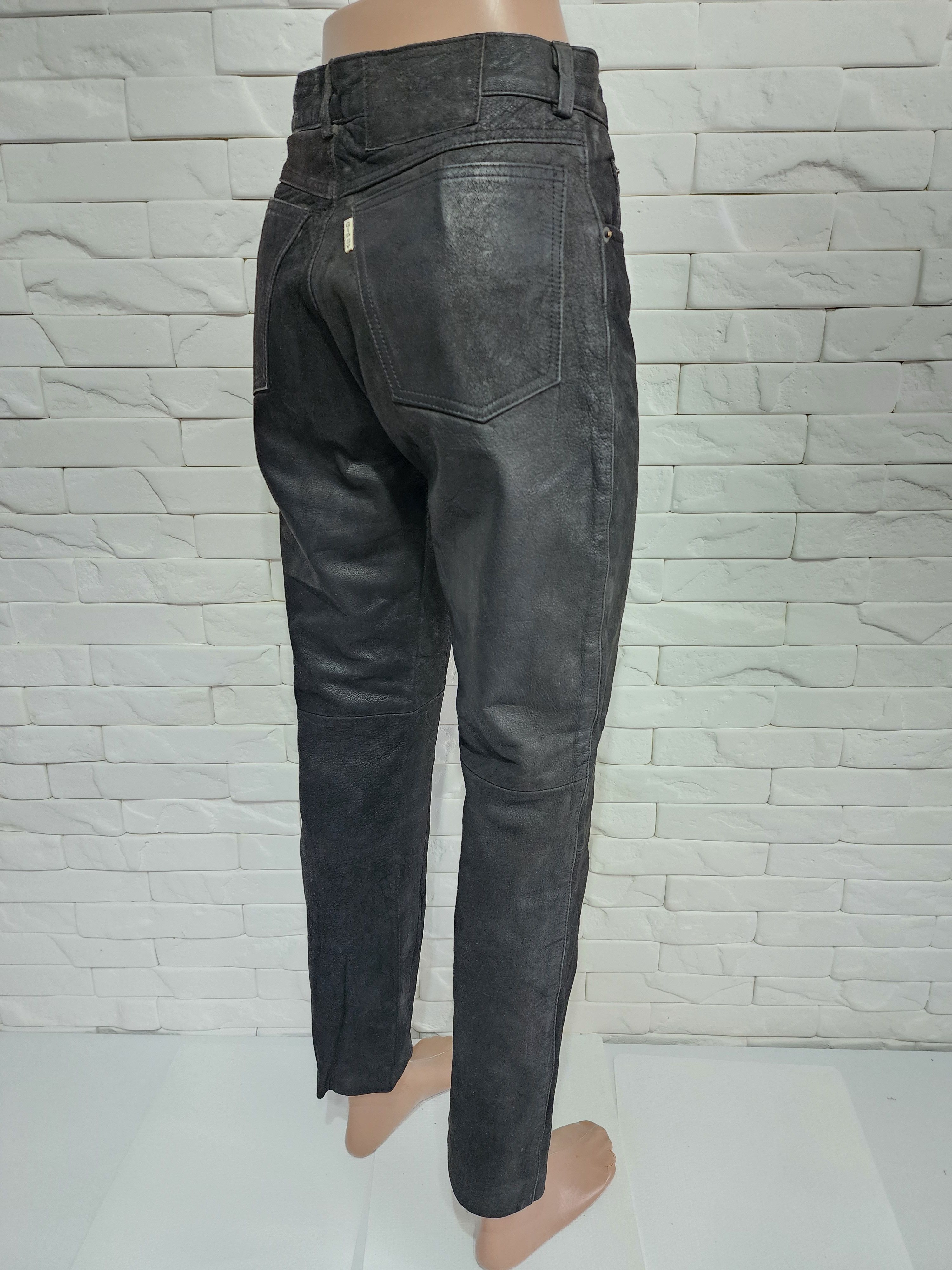 Genuine Leather Brown men's leather pants. Size US 28 / EU 44 - 5 Thumbnail