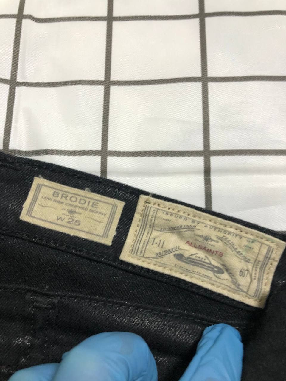 Allsaints All Saints Low Rise Cropped Skinny Jeans, Coated, Petrel Size 25" / US 0 / IT 36 - 12 Thumbnail