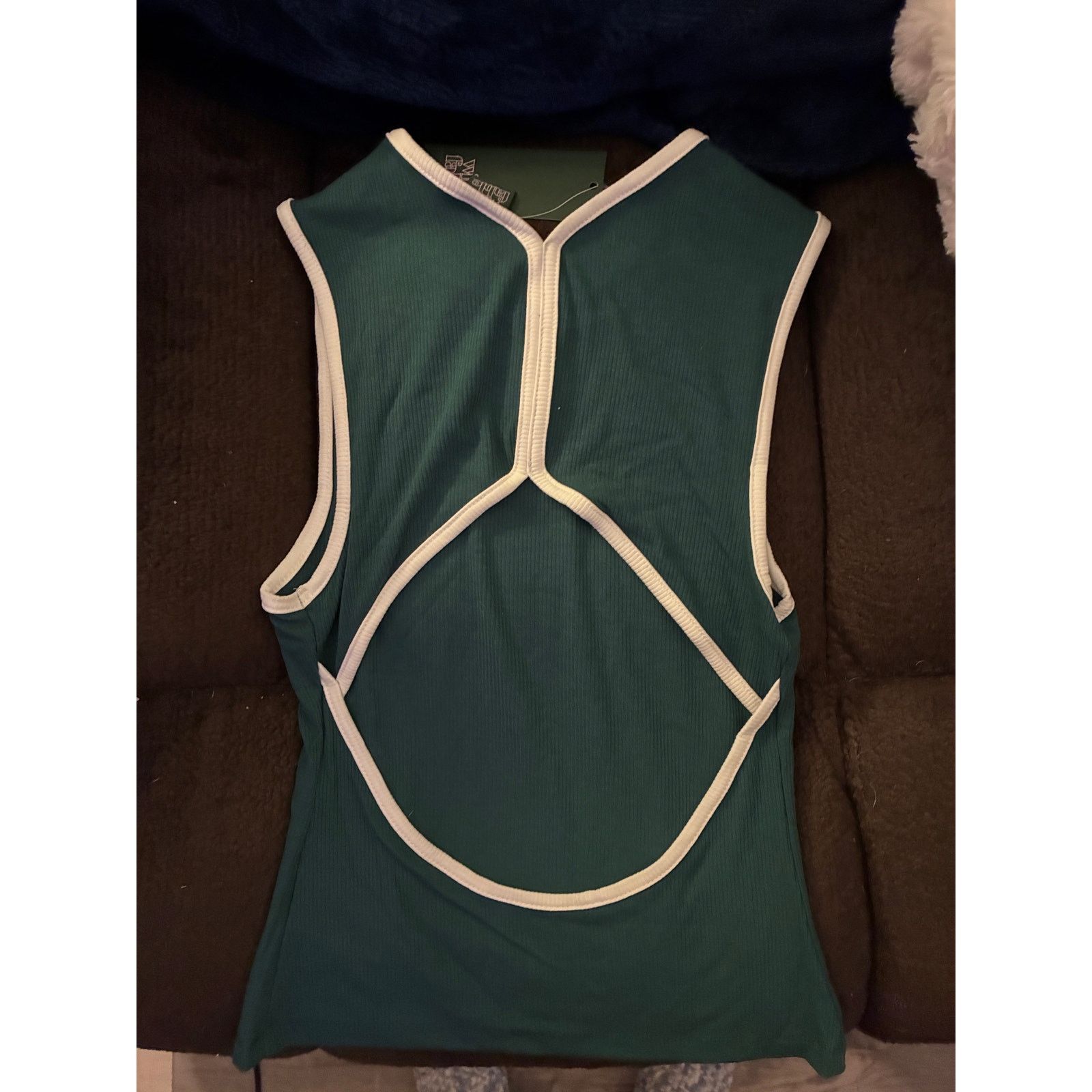 FOR OTHERS NWT Dark Teal Green Open Back Tank Top - S Size S / US 4 / IT 40 - 3 Thumbnail