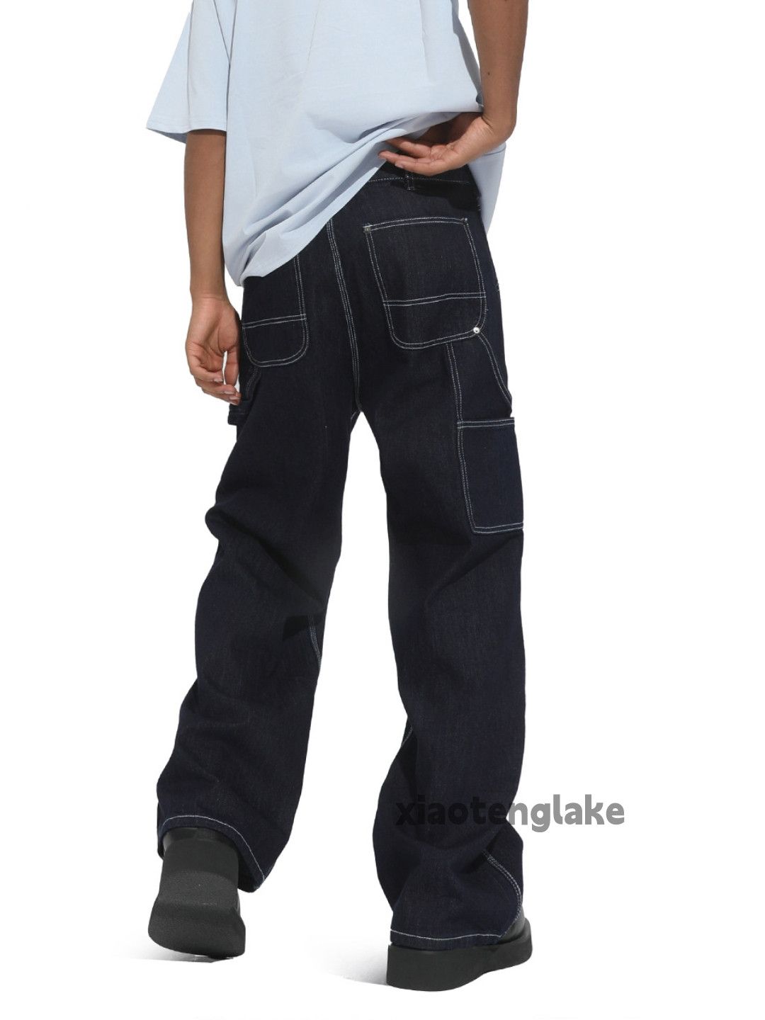 Jean Unisex outdoor utility loose baggy hiphop cargo jeans Size US 32 / EU 48 - 1 Thumbnail