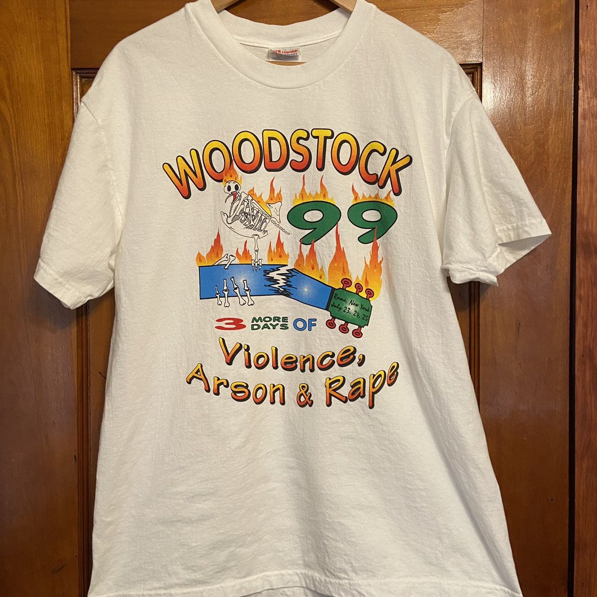 Band Tees × Vintage Vintage 1999 Woodstock 99 Parody Tee | Grailed