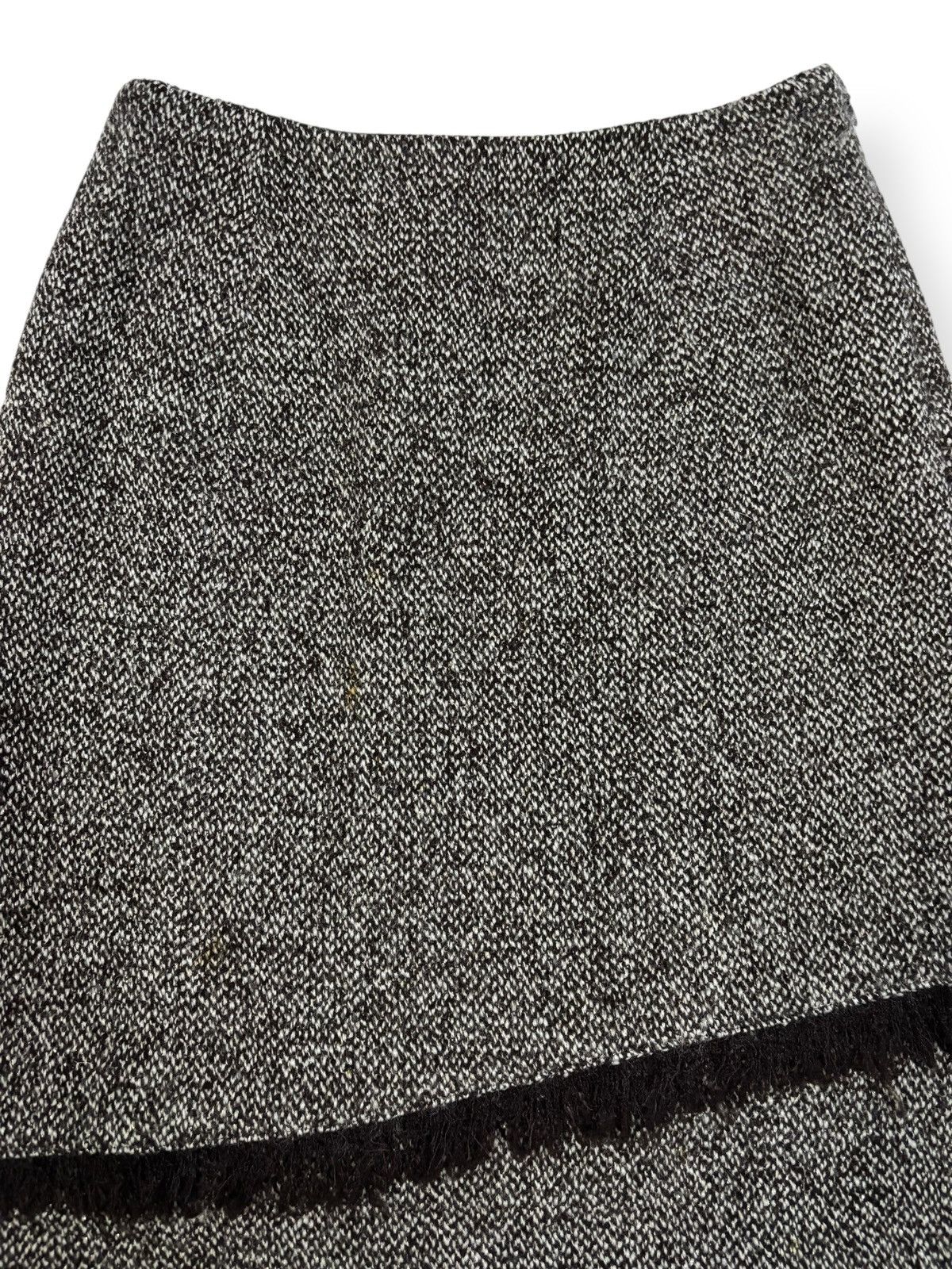 Japanese Brand 22 Octobre Tweed Mini Skirt Asymmetrical Rabanne Fringe Size 24" / US 00 / IT 34 - 3 Thumbnail
