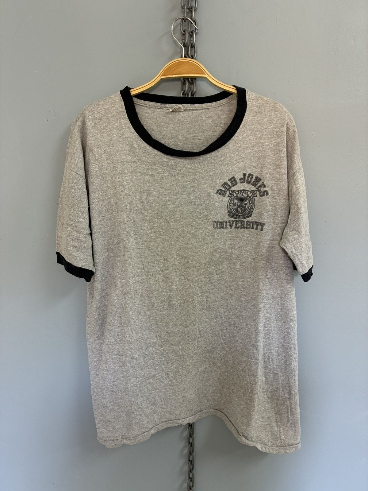 Vintage Vintage 60s Bob Jones University ringer t shirt Size US XL / EU 56 / 4 - 1 Thumbnail