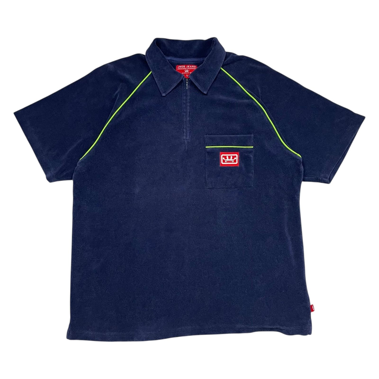 Striped Polo Supreme Half Zip Polo VTG 00s Y2K JNCO JEANS VELOUR
