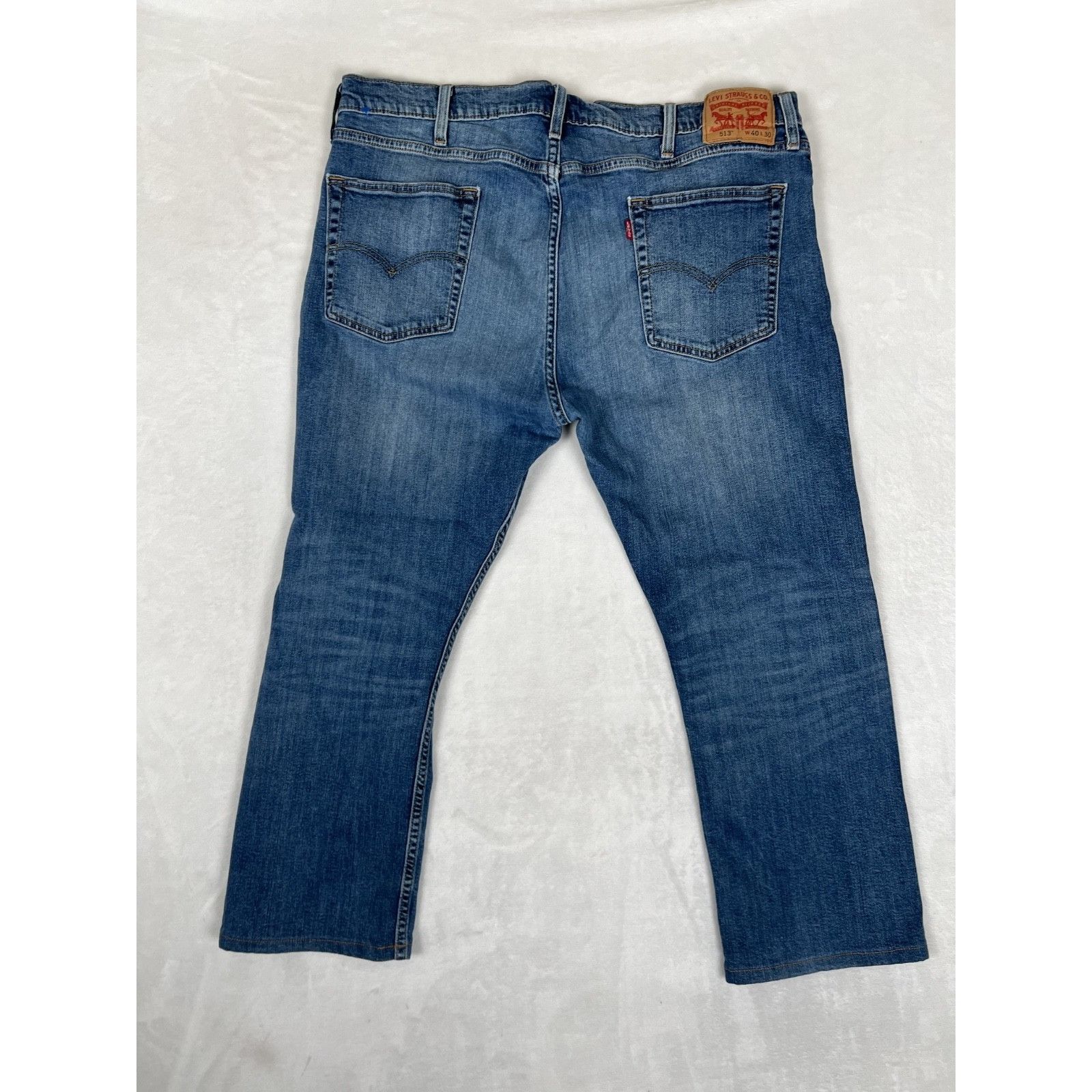 Levi's Levi's 513 Jeans Mens 40x27 Blue Denim Straight Leg Classic Size US 40 / EU 56 - 6 Thumbnail